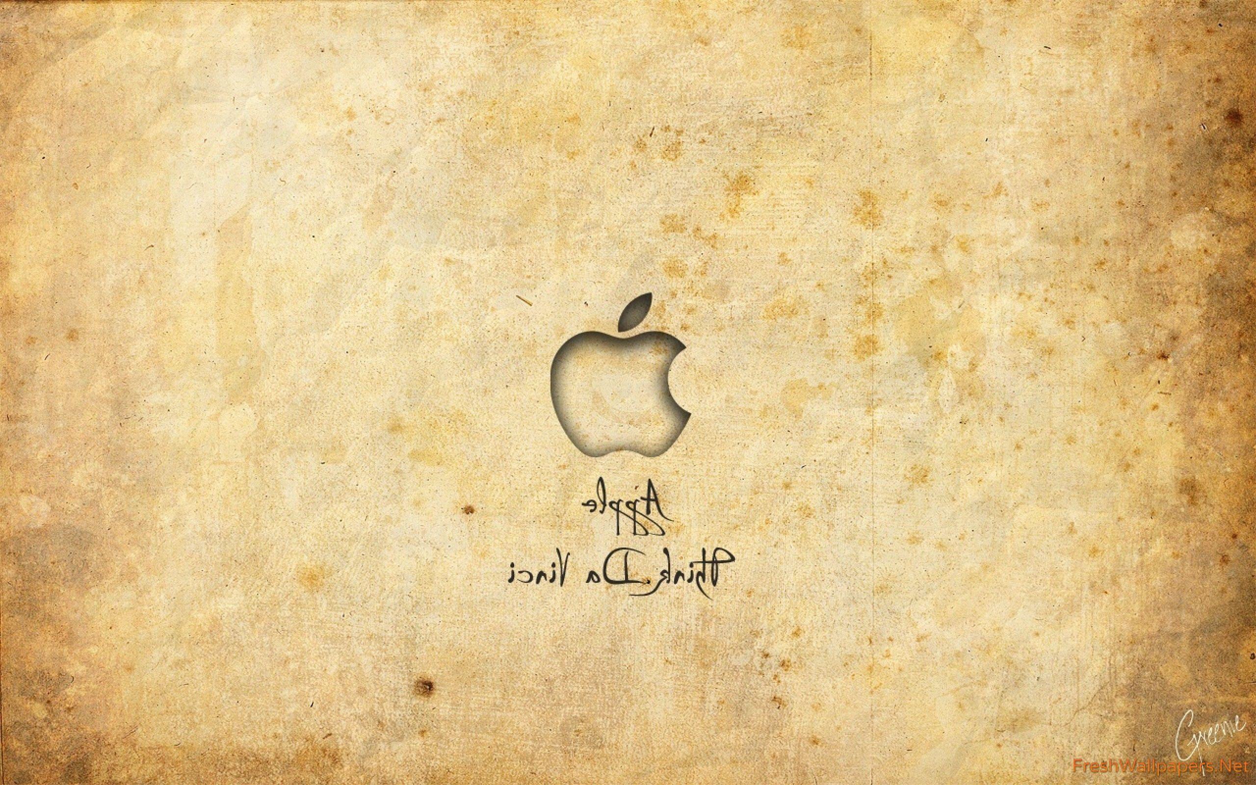 Leonardo Da Vinci think apple wallpaper