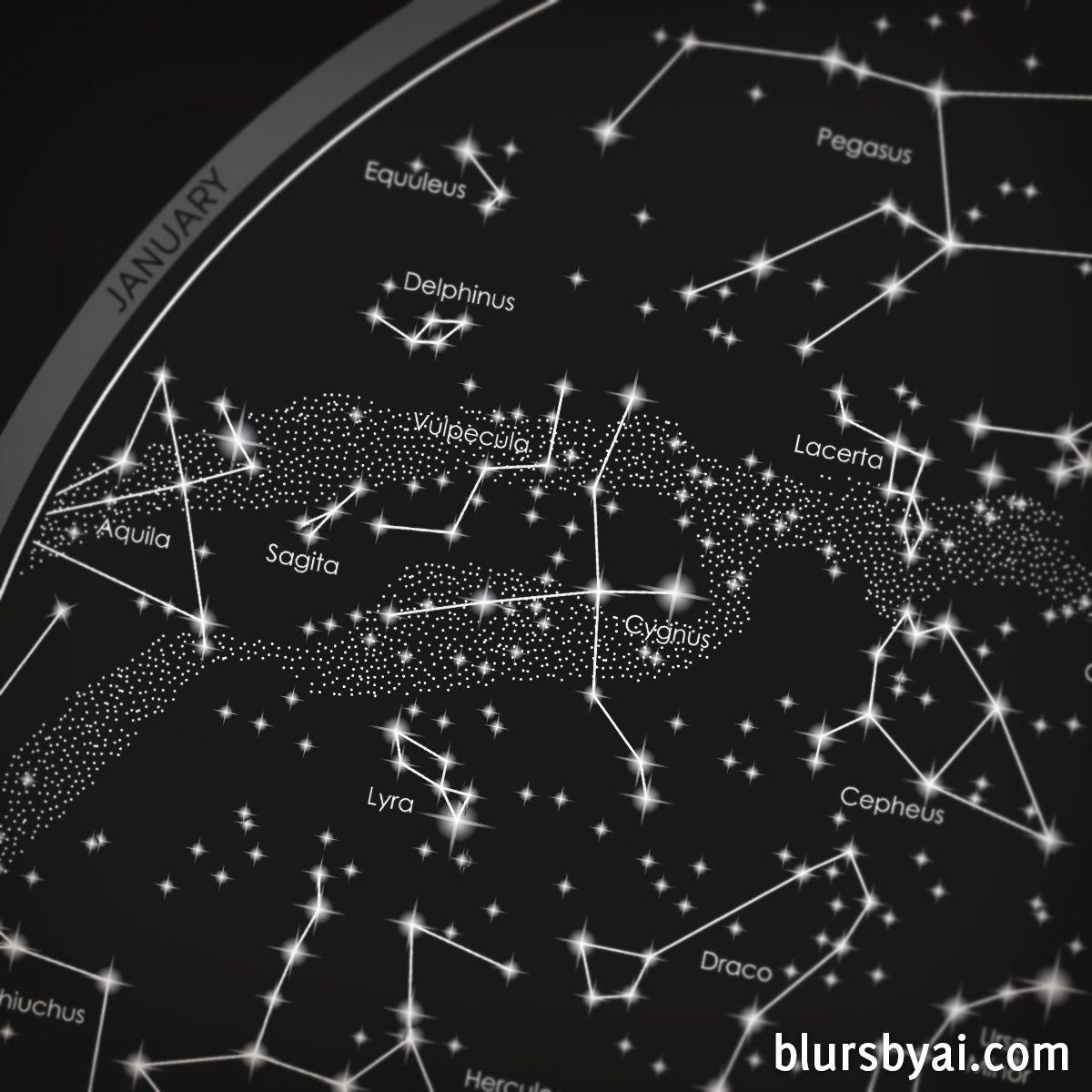 Maps of the sky with constellations