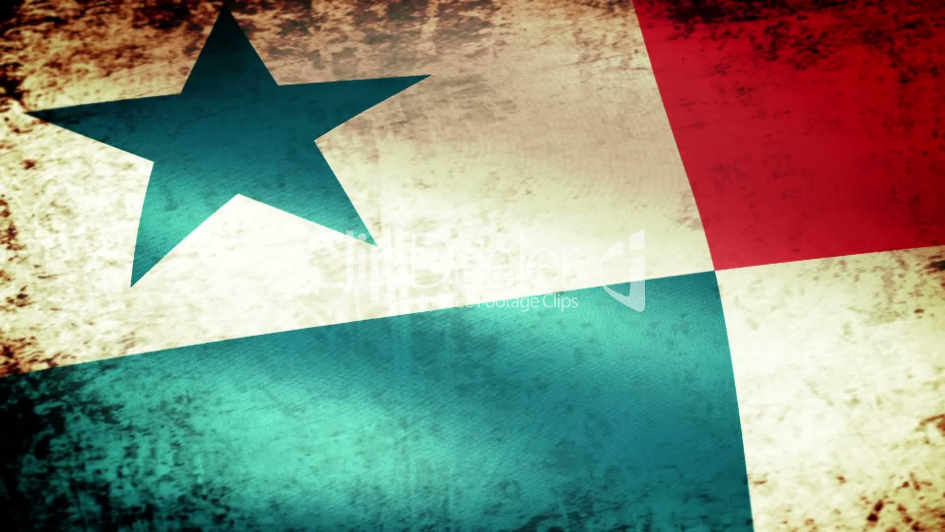 Panama Flag Waving, Grunge Look: Royalty Free Video And Stock Footage