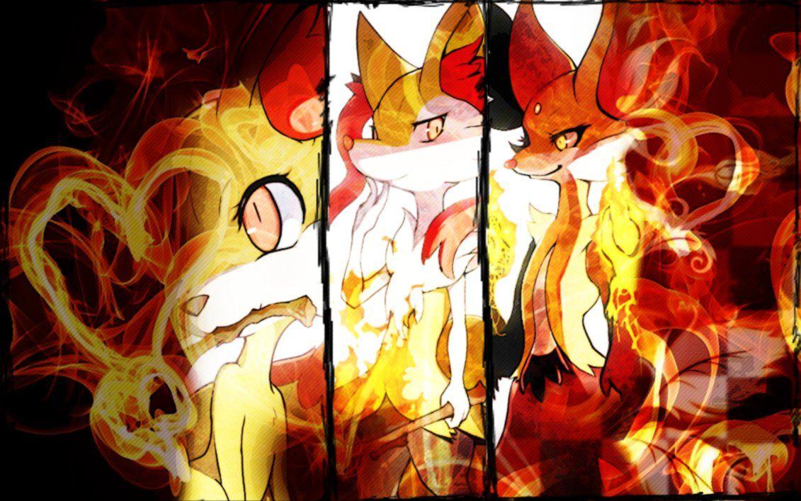 Fennekin, Braixen, Delphox Wallpaper Pokemon XY