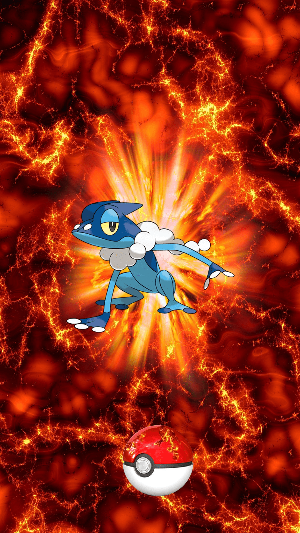 Fire Pokeball Frogadier 136 Gekogashira 17 Froakie