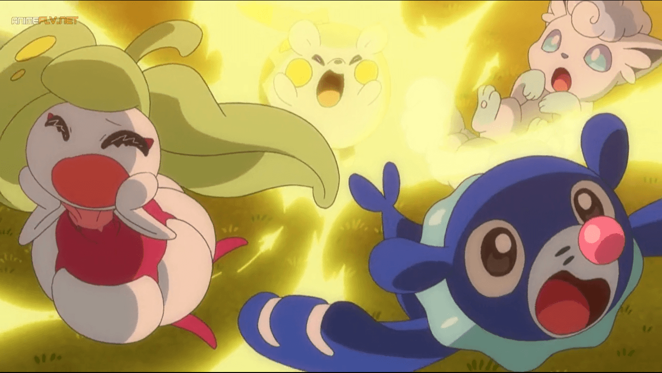 steenee, popplio, togedemaru y shiron (vulpix alola). pokemon