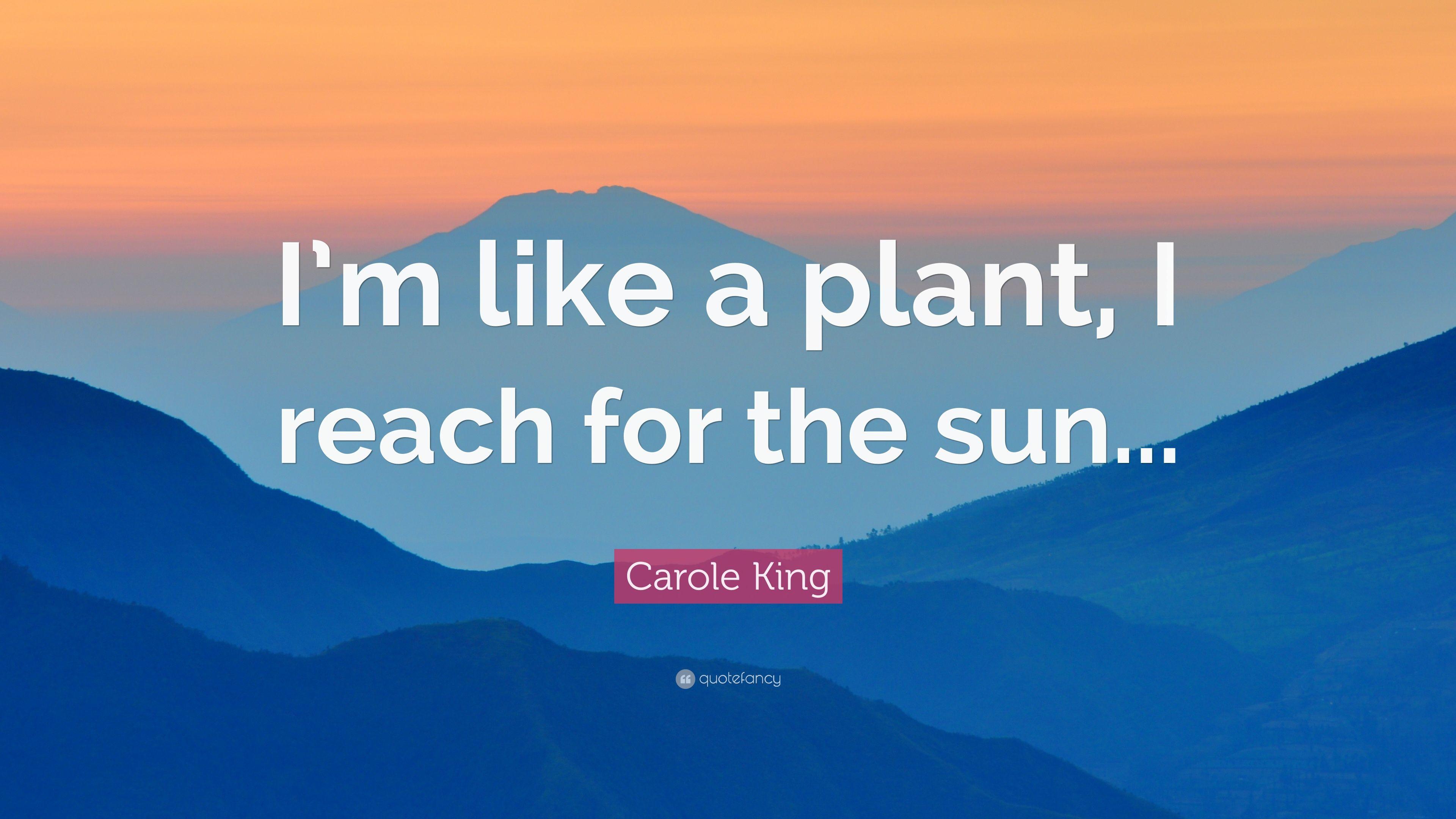 Carole King Quote: “I'm like a plant, I reach for the sun.” 7