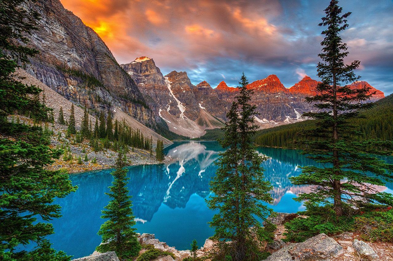 Wallpaper Canada Moraine Lake Alberta Valley of the Ten Peaks