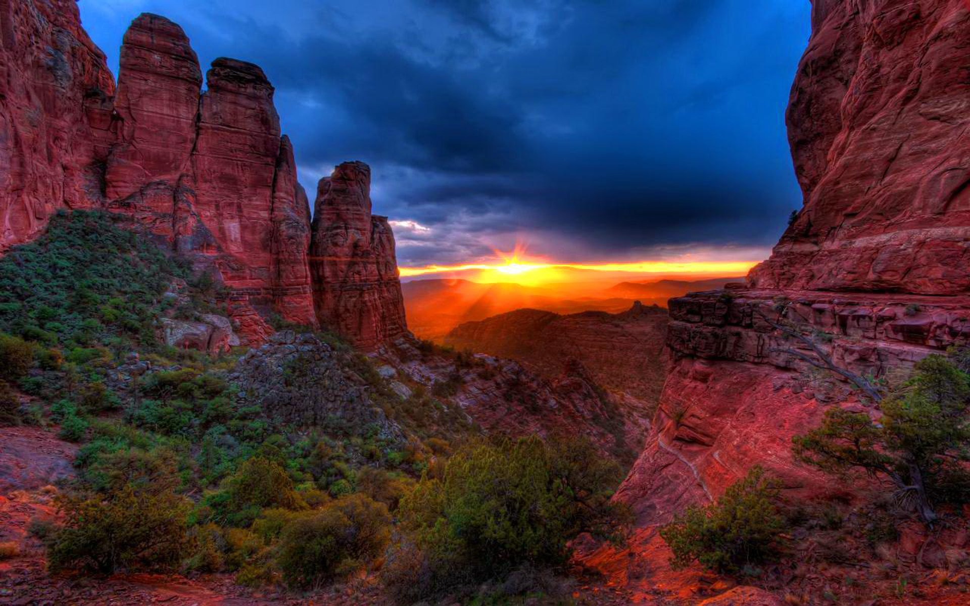 Sunset Cathedral Rock Sedona Arizona Desktop HD Wallpaper For Mobile