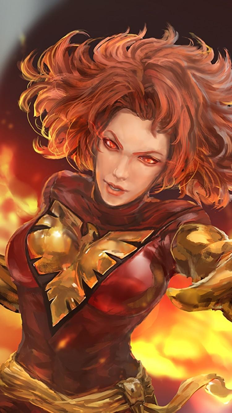 Download 750x1334 X Men, Jean Grey, Dark Phoenix, Marvel Girl, Red