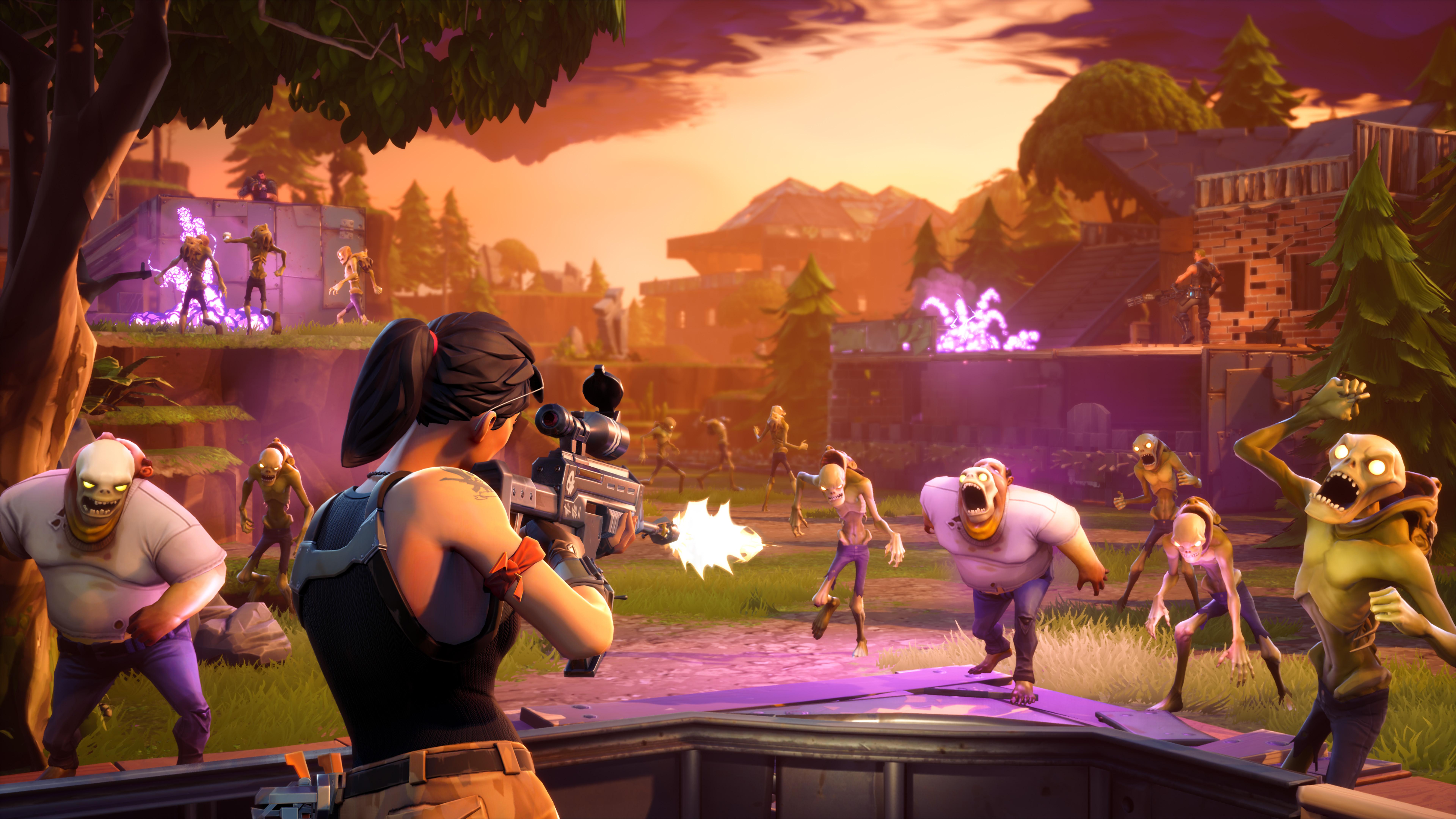 Enlarge / At Its Best, Fortnite Looks (and Feels) Like This Nicely Staged Promo Pic Of In Game Action. However, So Many Free To Play Annoyances Drag This. Poisons A Potentially Great Game With Agonizing F2P Limits. Monsters Fortnite Wallpaper