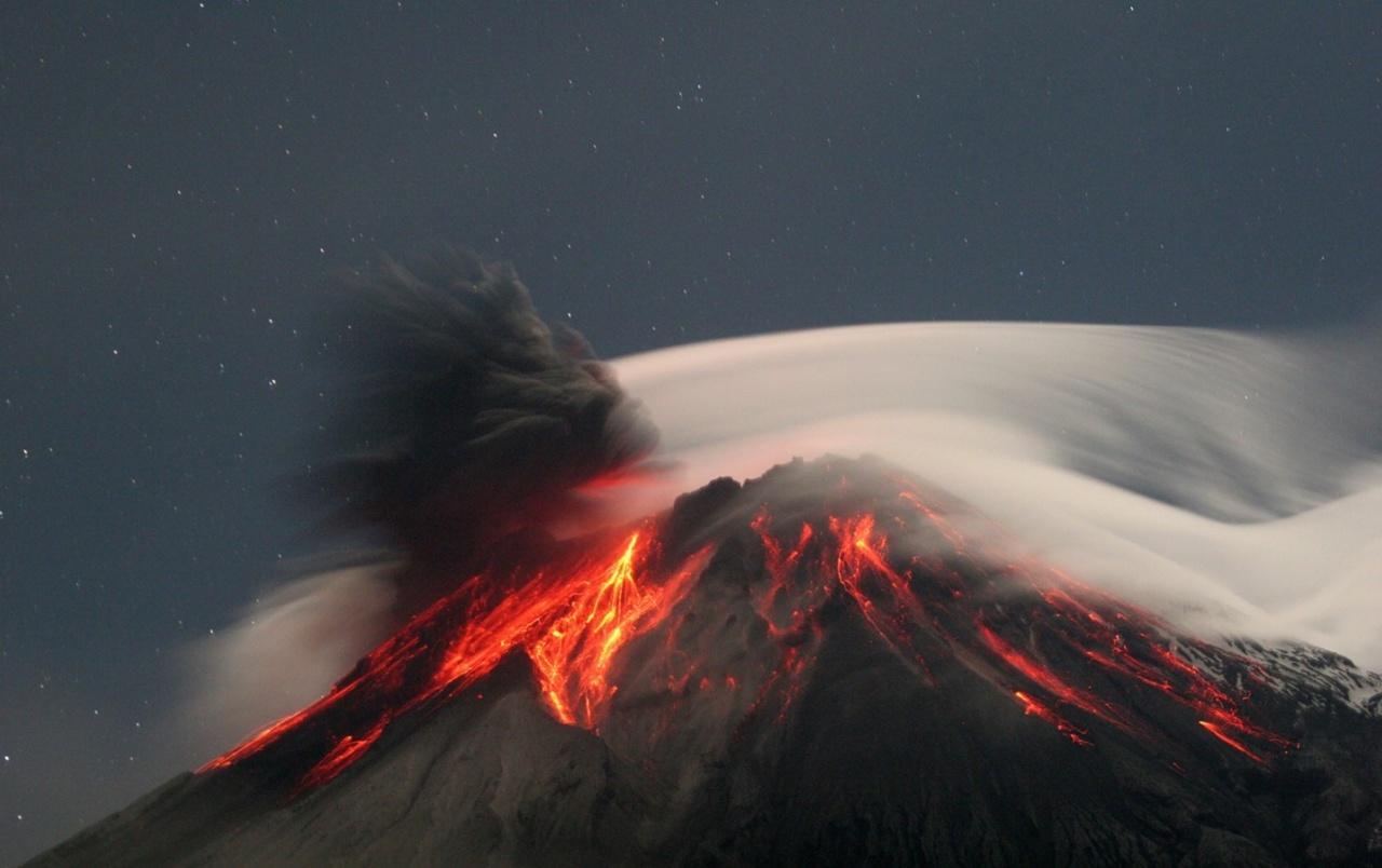 Mist over volcano wallpaper. Mist over volcano