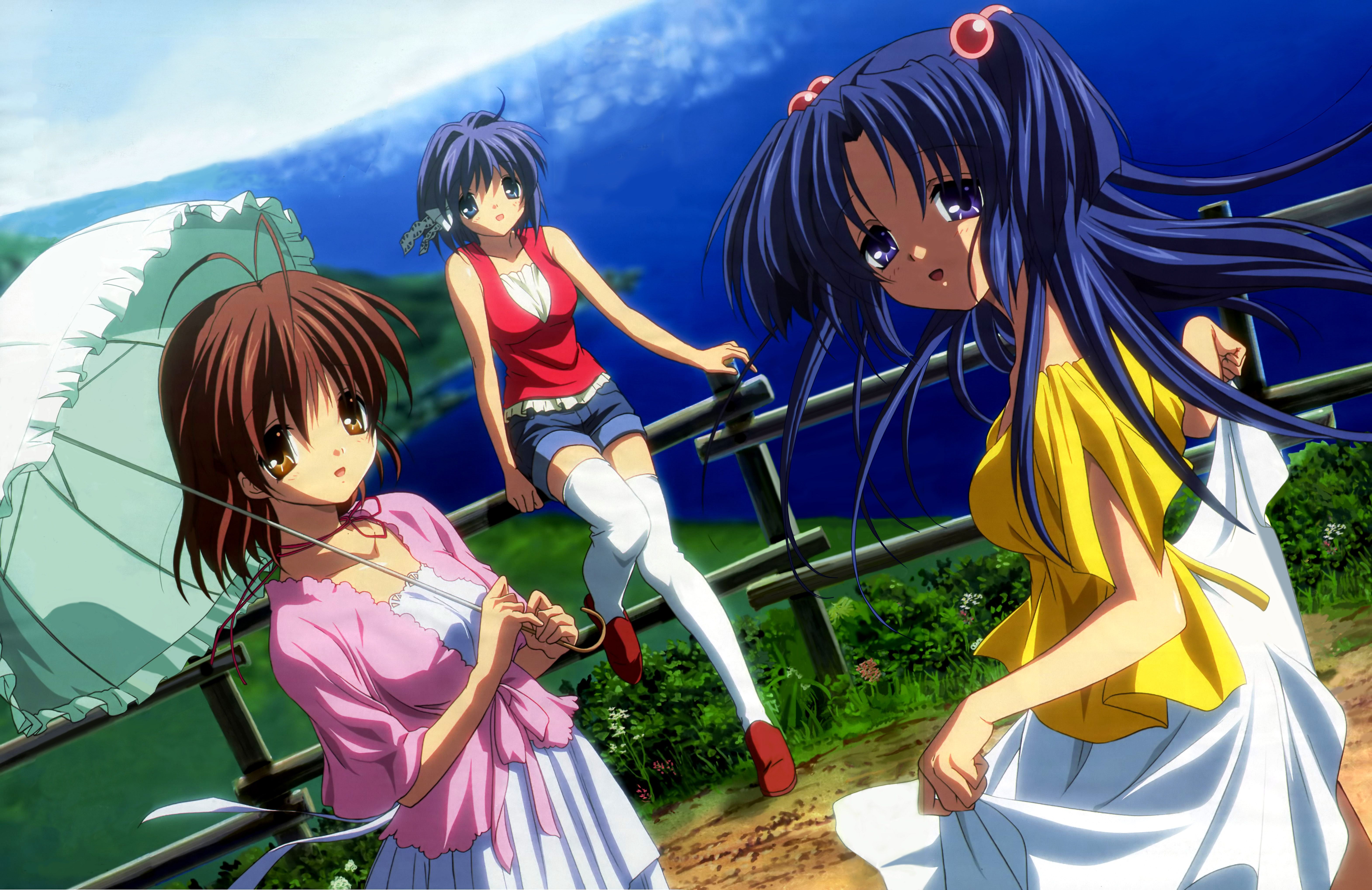 Clannad, Kotomi Ichinose, Ryou Fujibayashi, Nagisa Furukawa. だんご