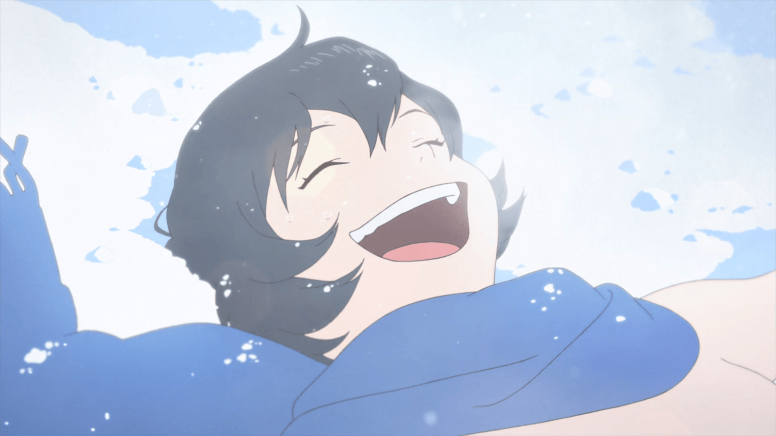 Ame smiling on snow Wolf Children Wallpaper and Background