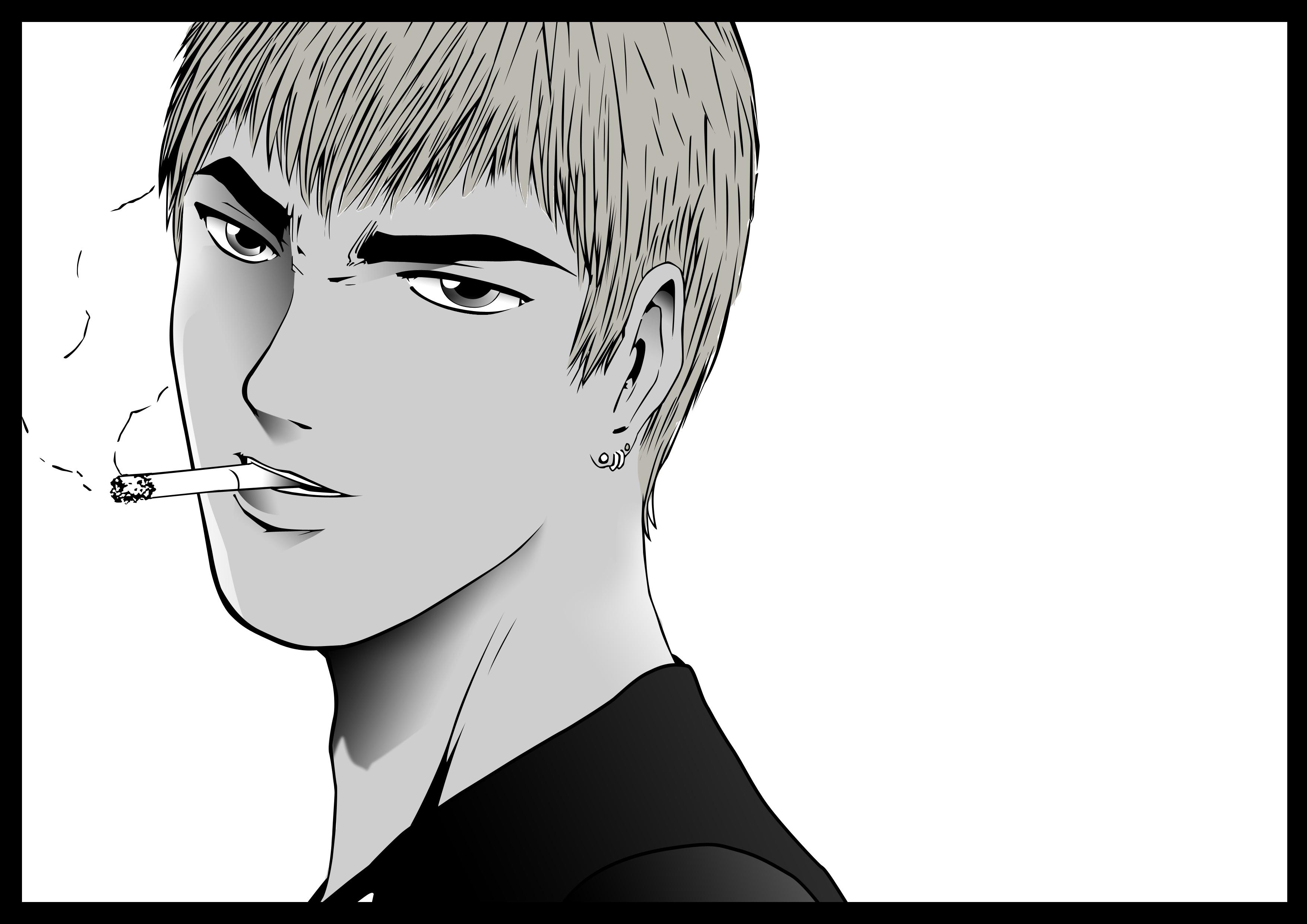 Eikichi onizuka great teacher onizuka male monochrome wallpaper