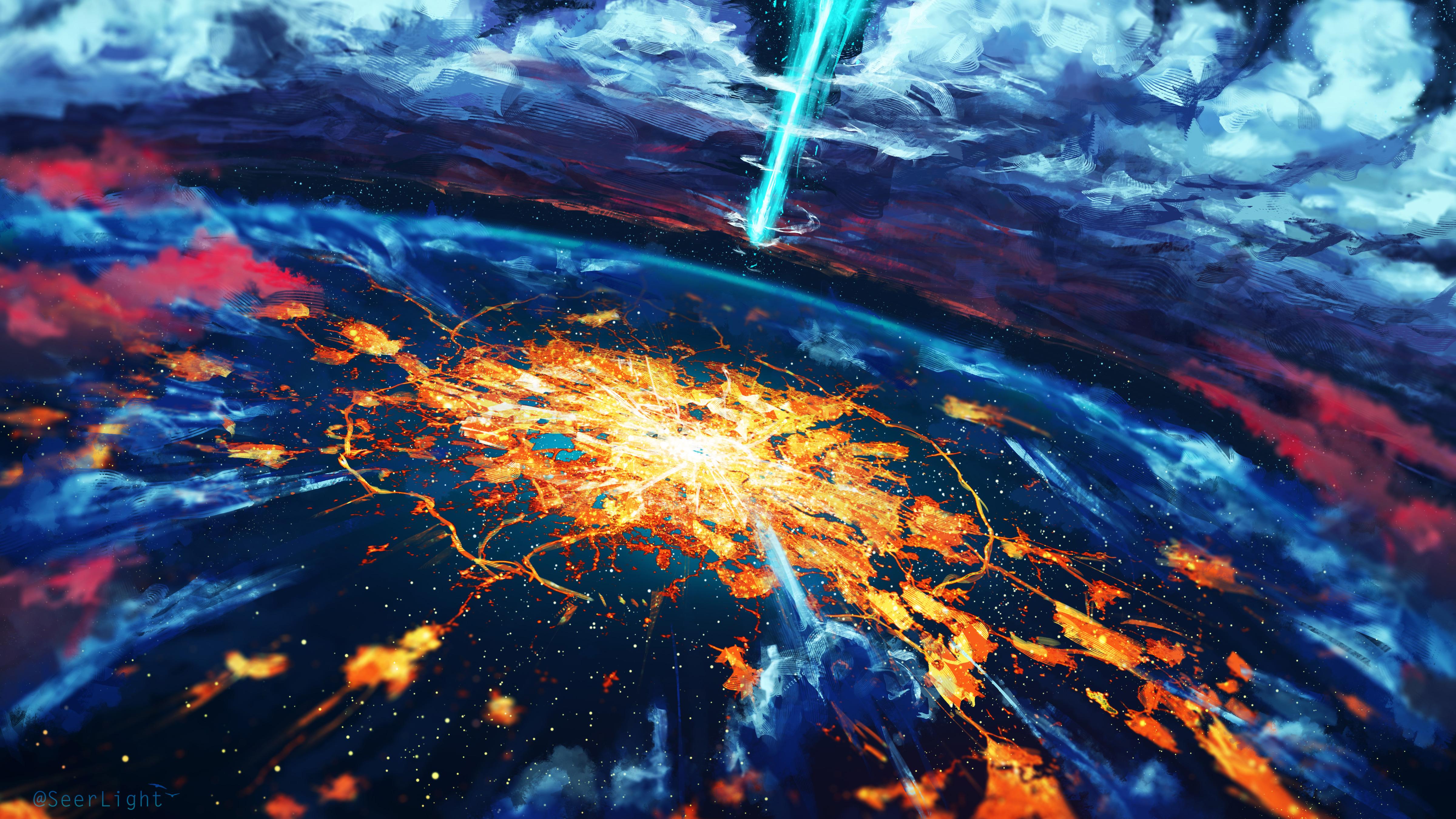 Apocalypse Cosmos Disaster Explosion World, HD Artist, 4k Wallpaper