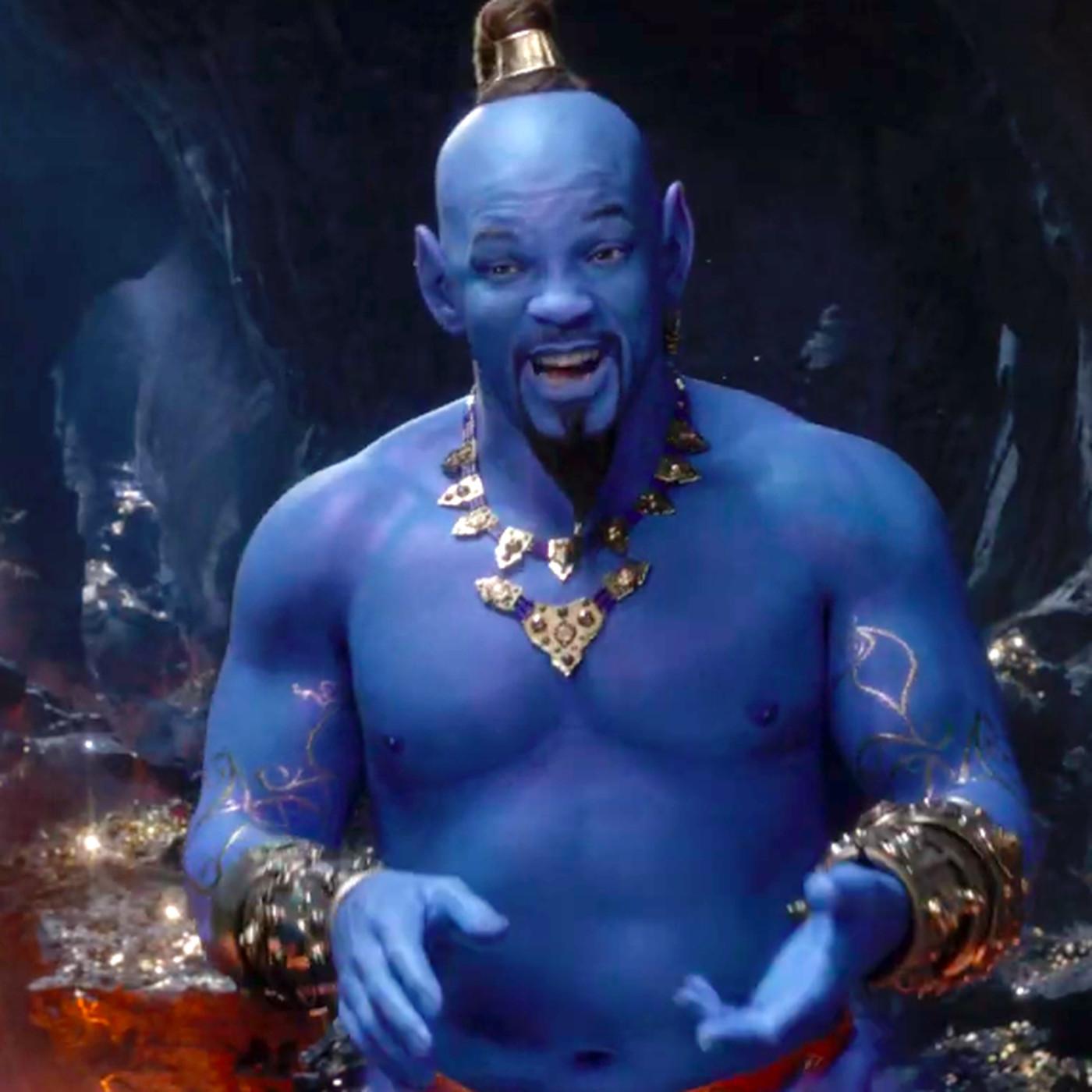 Aladdin's Grammys trailer finally reveals Will Smith's very blue