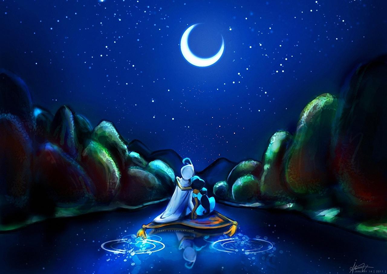 Picture Disney Aladdin Cartoons Moon Crescent
