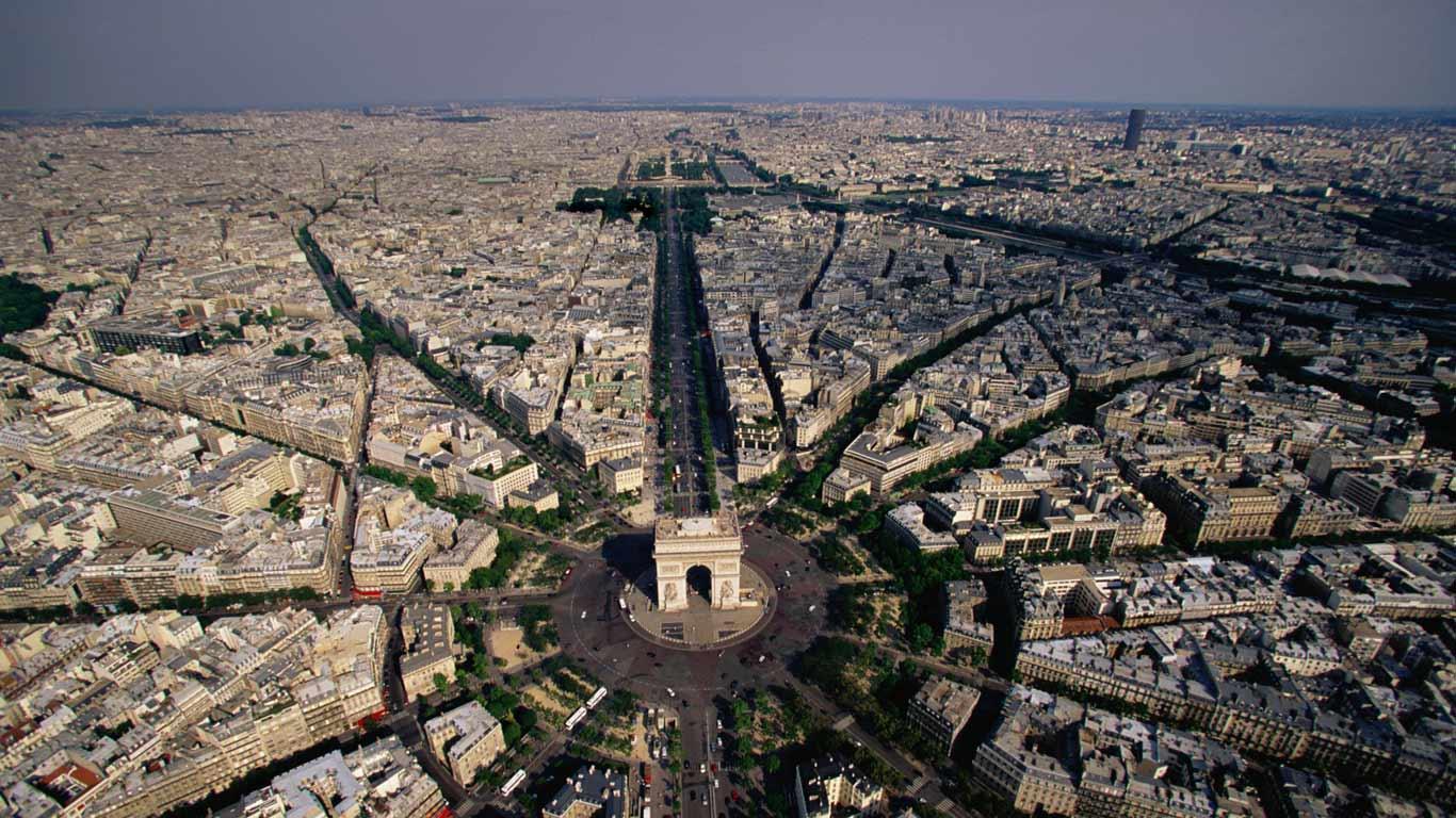 Arc De Triomphe Aerial