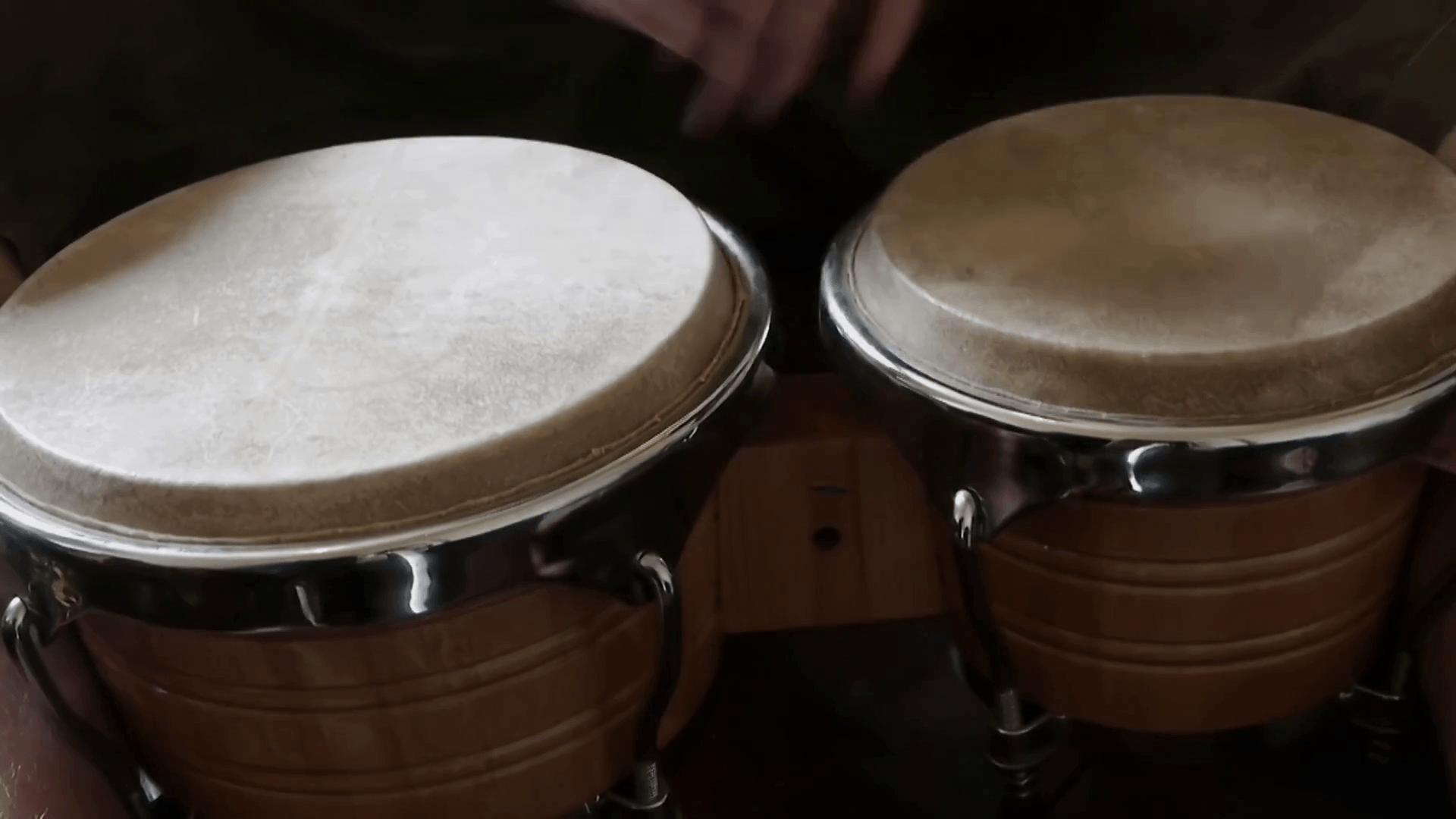 close up playing bongo drums Stock Video Footage