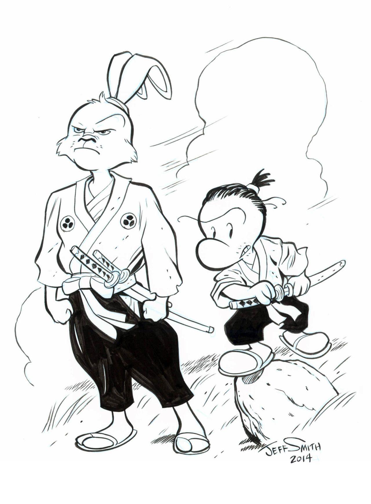 Usagi Yojimbo image Miyamoto Usagi and Fone Bone HD wallpaper