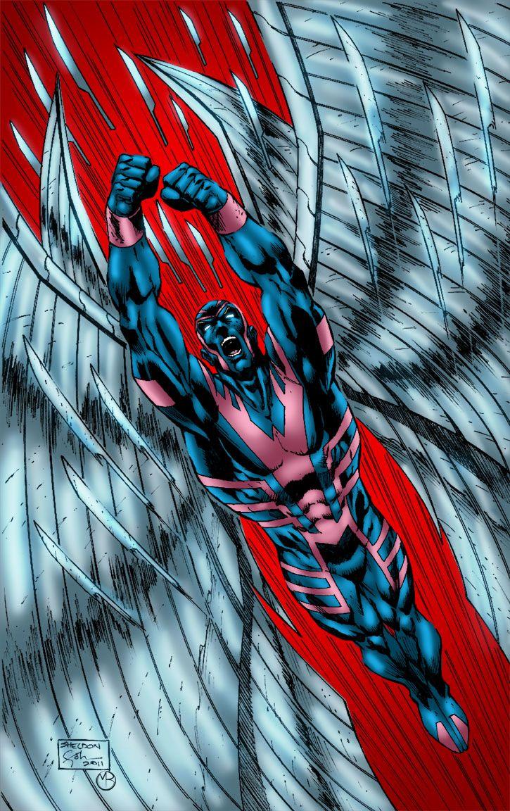Archangel Feathers Flying by MarcBourcier. Marvel Comics. Marvel