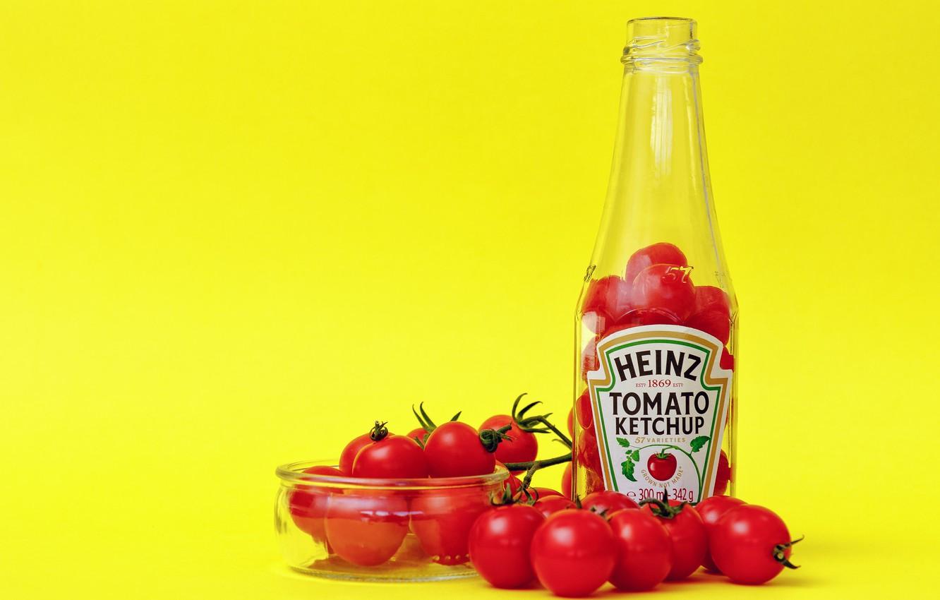 Wallpaper bowl, bottle, tomatoes, ketchup, Heinz image for desktop