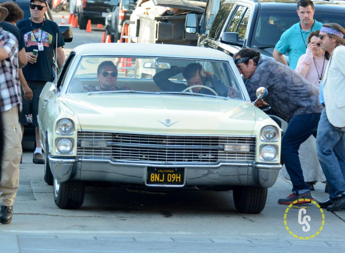 Once Upon A Time in Hollywood Set Photo with Pitt, DiCaprio, & Pacino