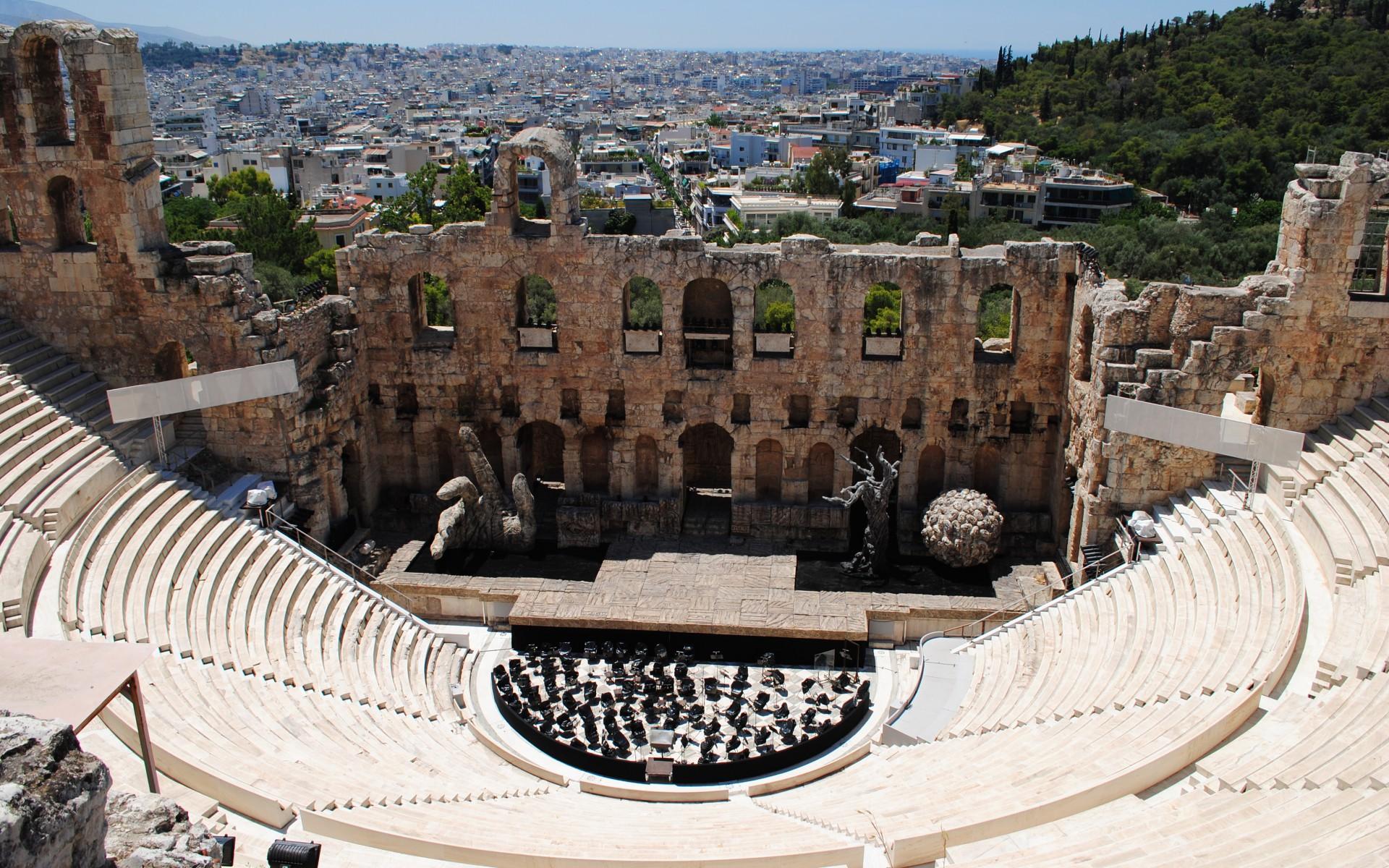 Greek National Opera, Athens city HD wallpaper