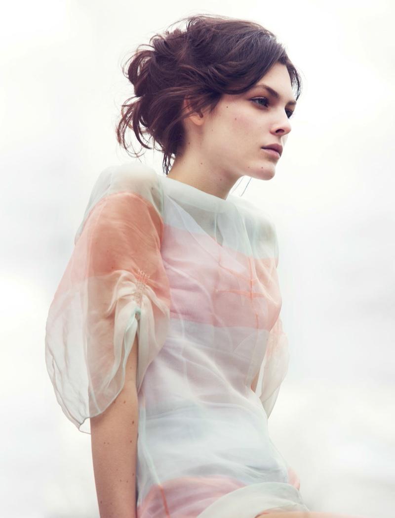 Vittoria Ceretti Models Spring's Romantic Dresses for Vogue China