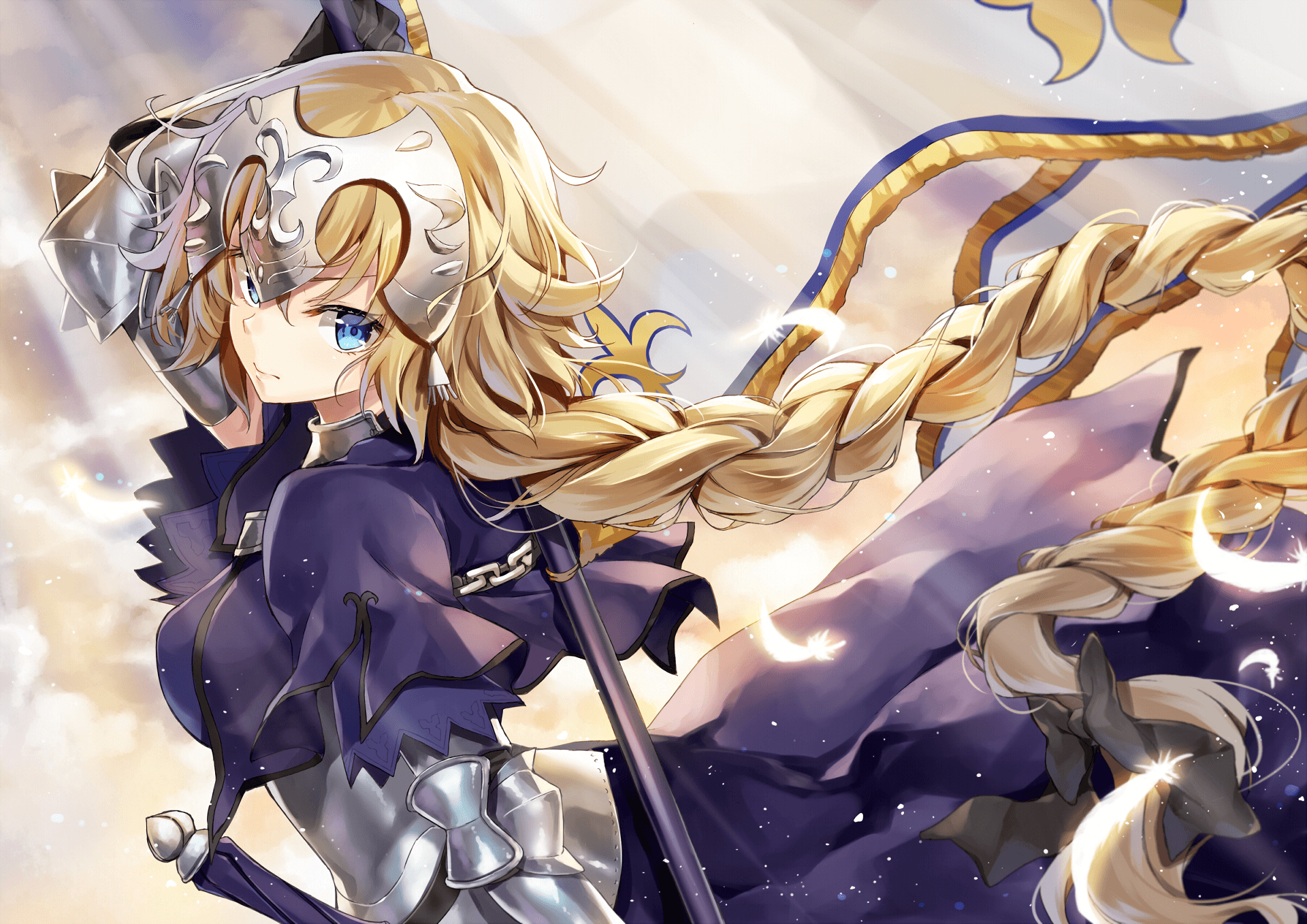 Wallpaper Jeanne D'arc, Blonde, Braid, Cape, Fate Grand Order