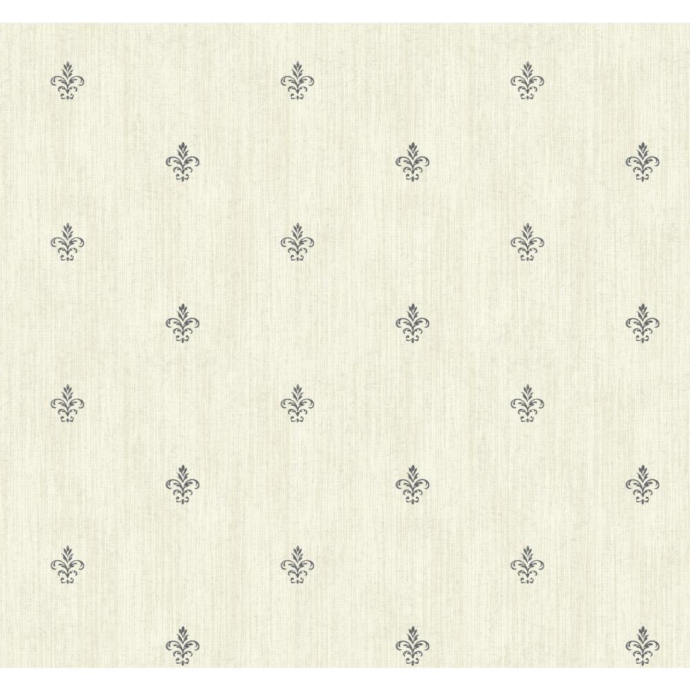 AB1863 & White Cabana Fleur De Lis -Black wallpaper