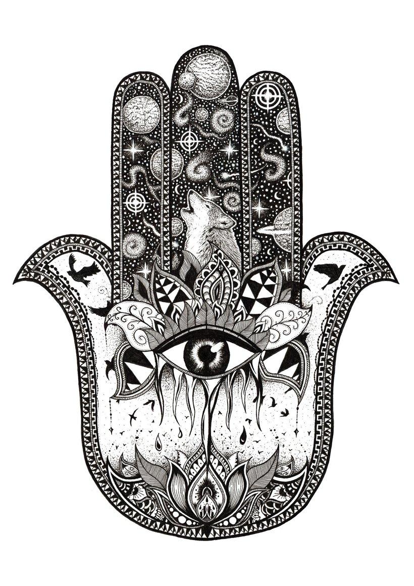 Hamsa drawing wallpaper for free download on Ayoqq.org