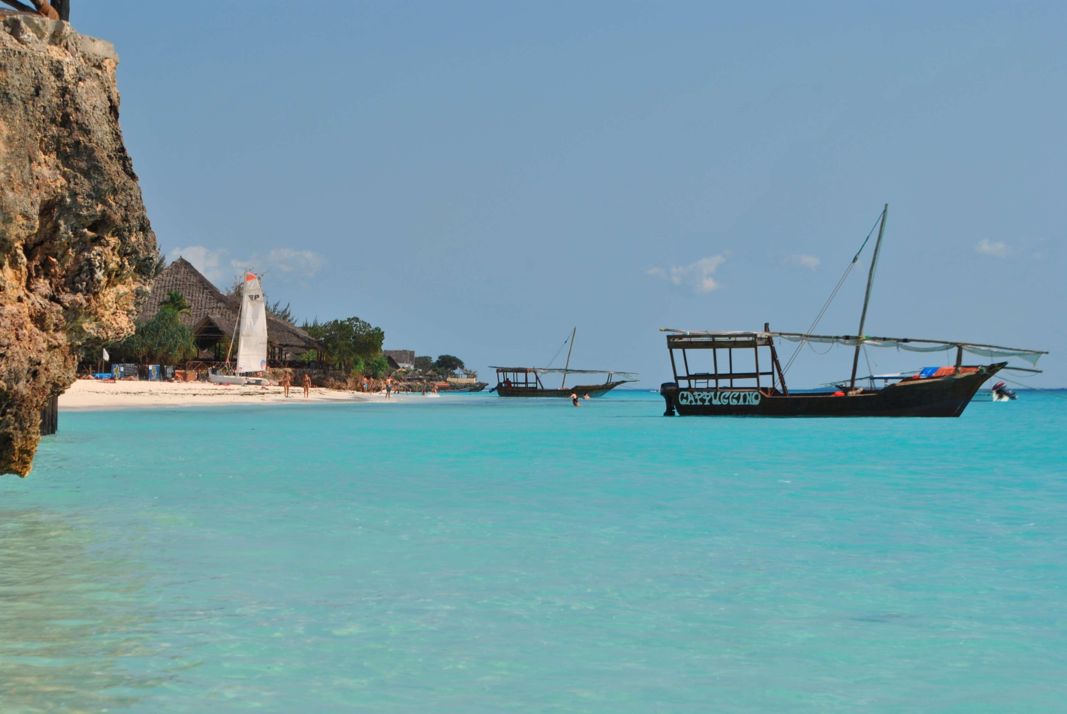 africa, beach, boats, flood, sea, tanzania, zanzibar wallpaper