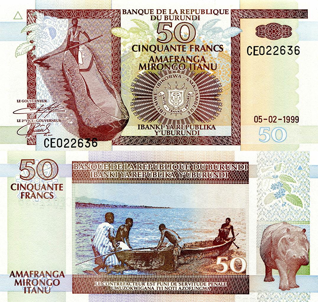 Wallpaper Banknotes 50 francs Burundi Money
