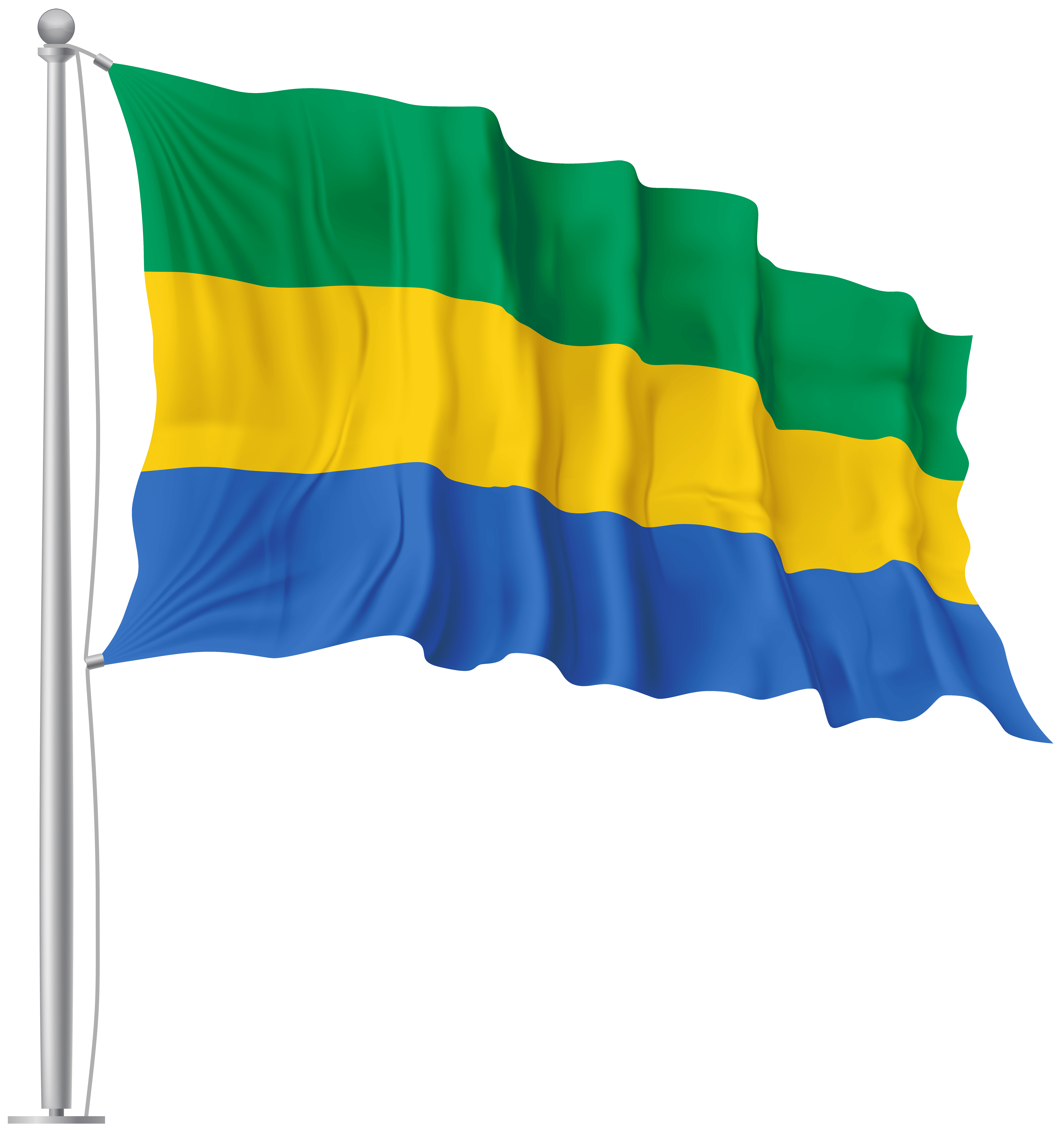 Gabon Waving Flag PNG Image Quality