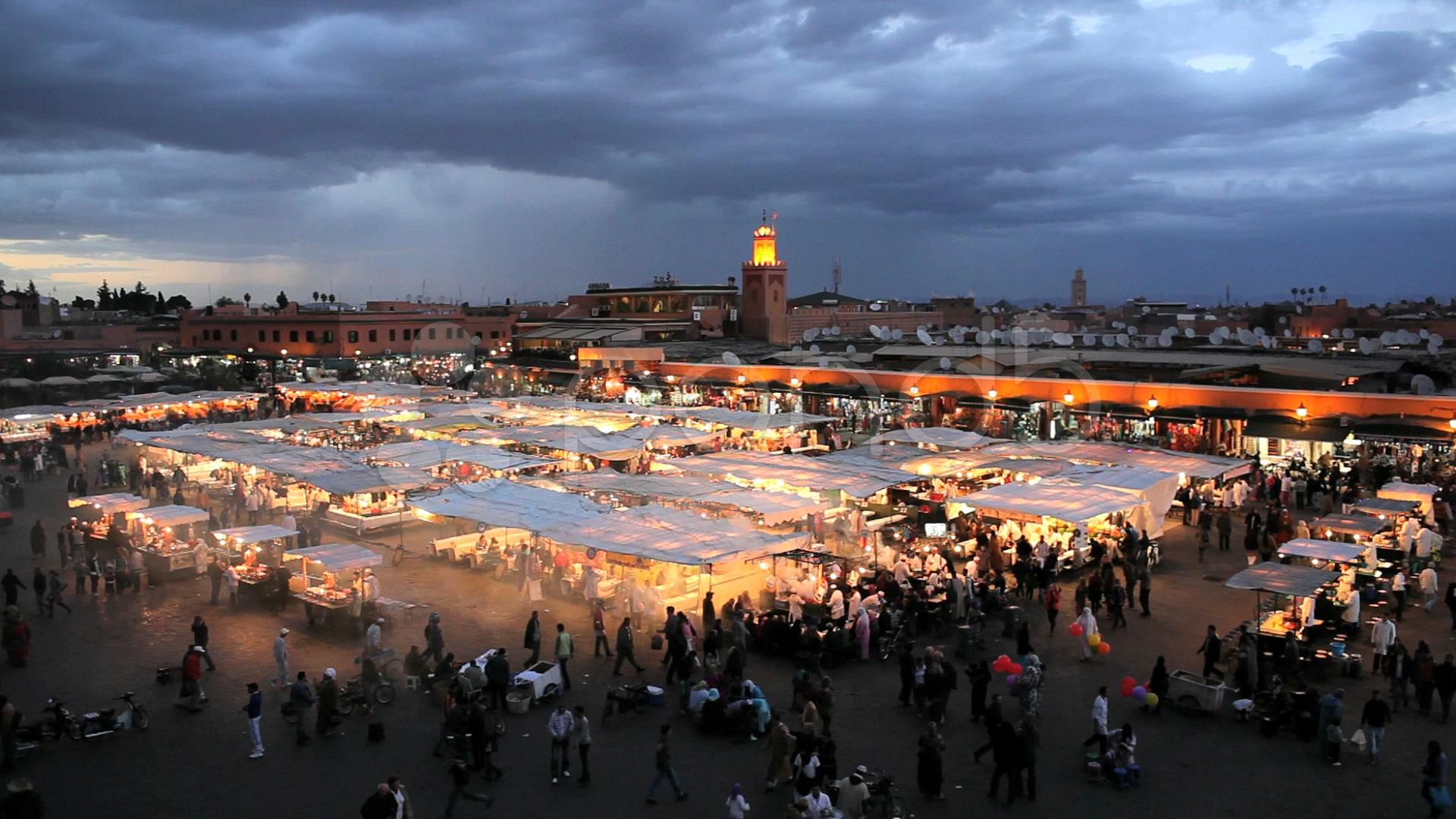 Evening In Djemaa El Fna, Marrakech (Marrakesh), Morocco, North