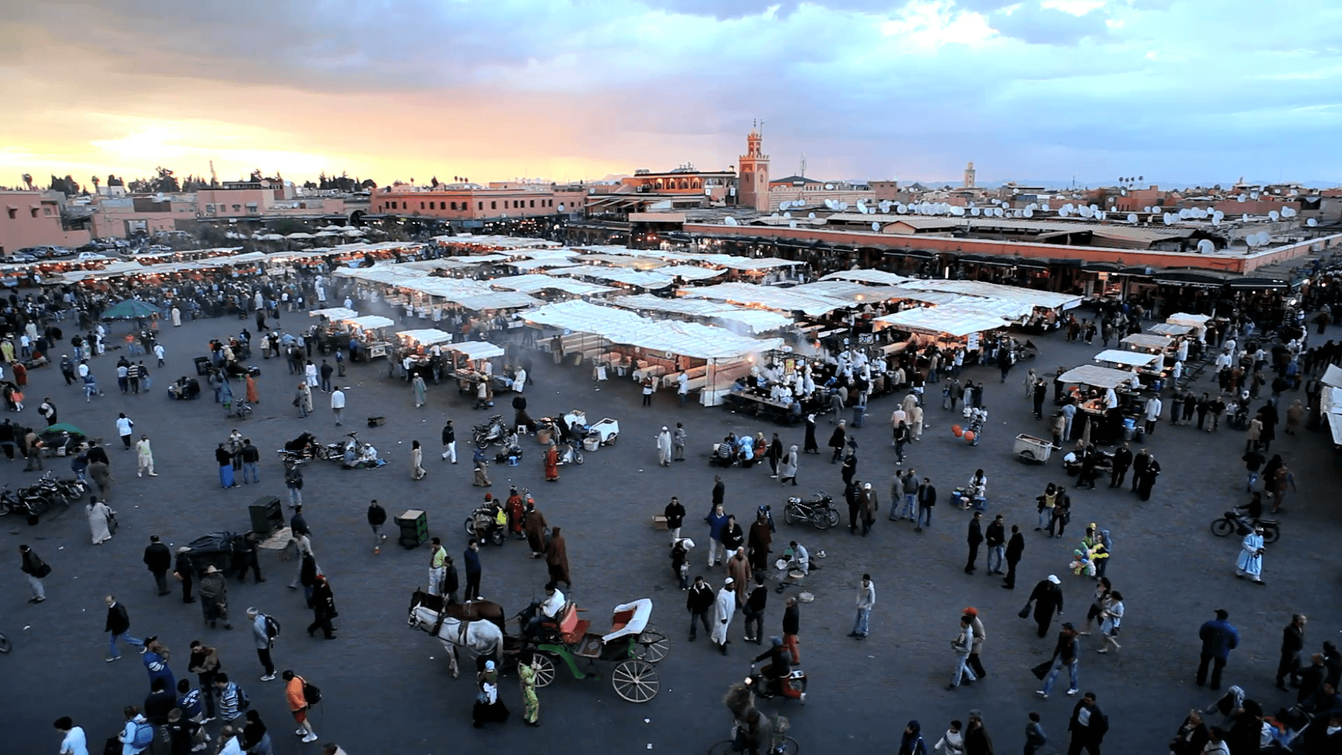 Elevated View Over Djemaa El Fna Night Market, Marrakech Marrakesh