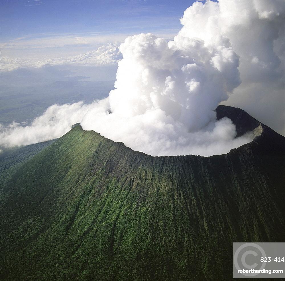 Aerial view of Mount Nyiragongo