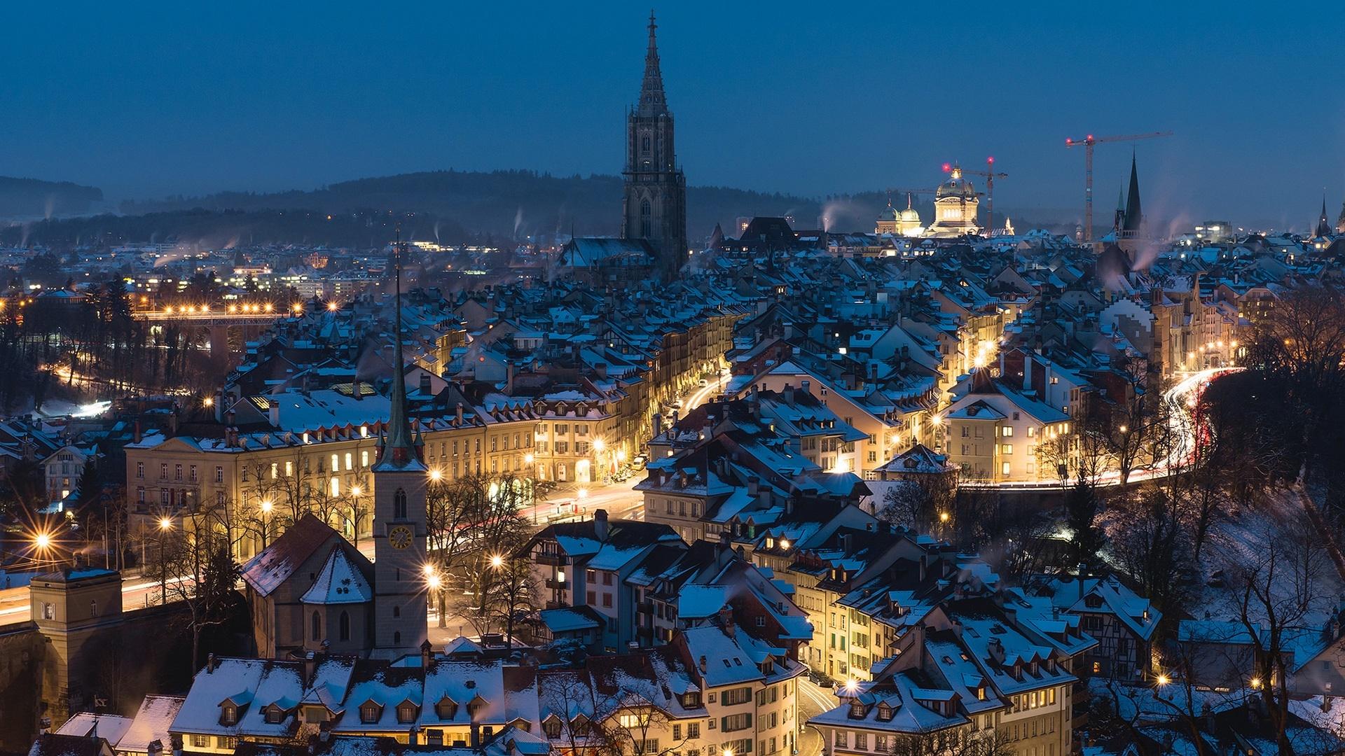 Winter Night In Bern HD Wallpaper. Wallpaper Studio 10