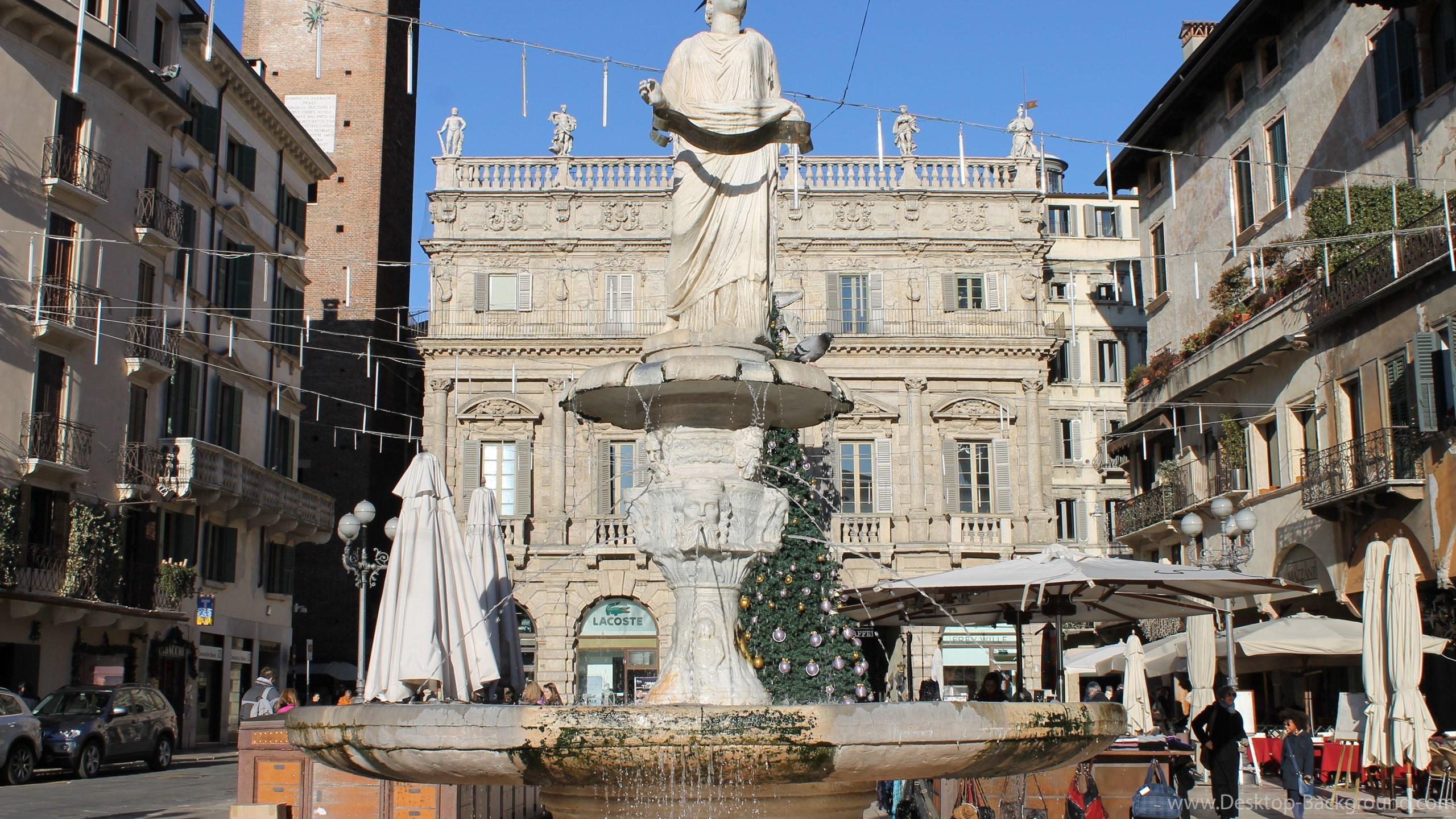 Fountain On The Street In Verona, Italy Wallpaper And Image