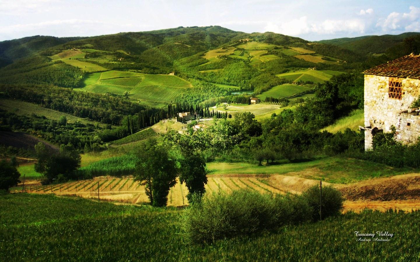 1440x900px Tuscan Countryside Wallpaper Desktop