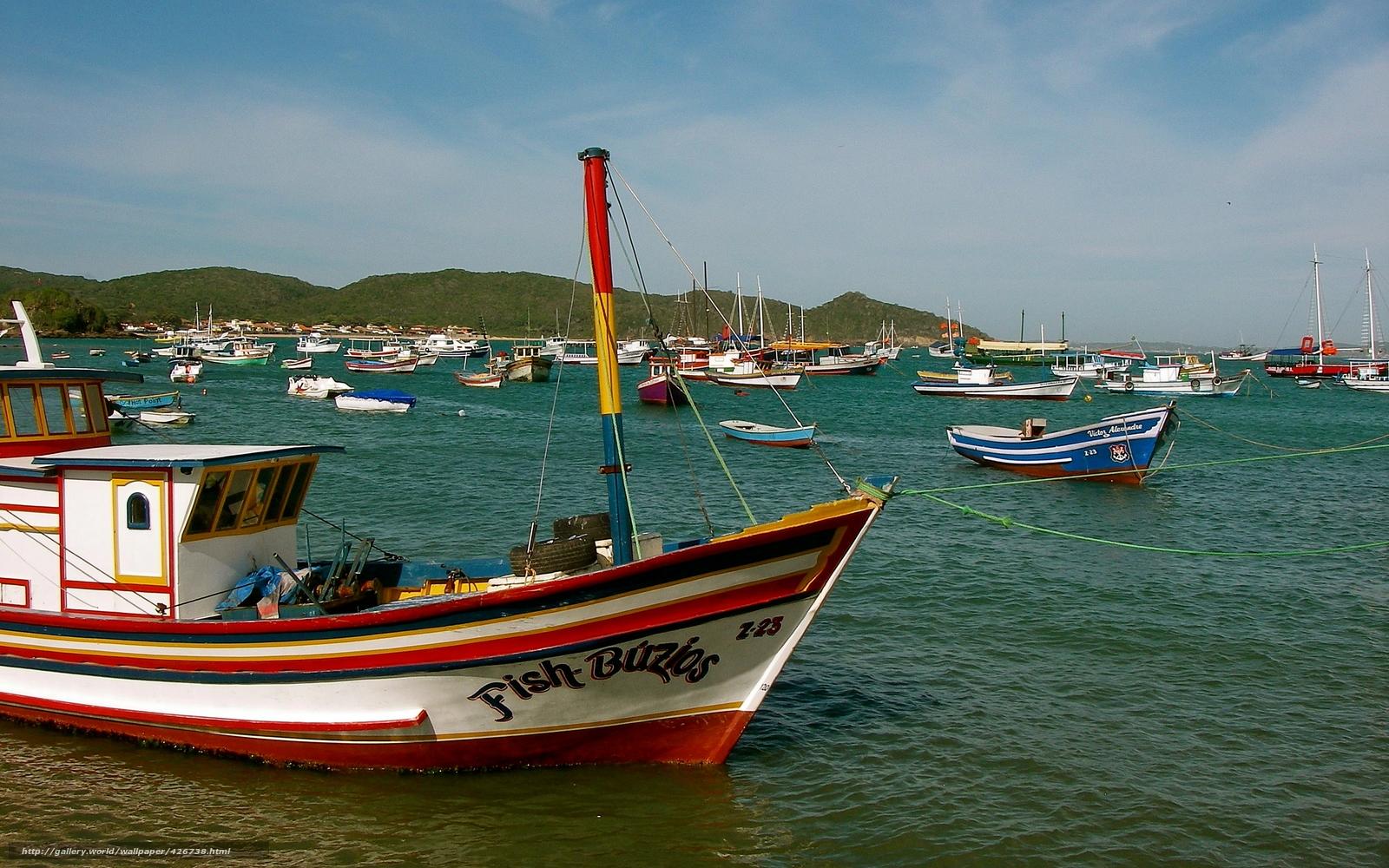 Buzios, brazil, fish, boats, colorful, coordinates -22.748683