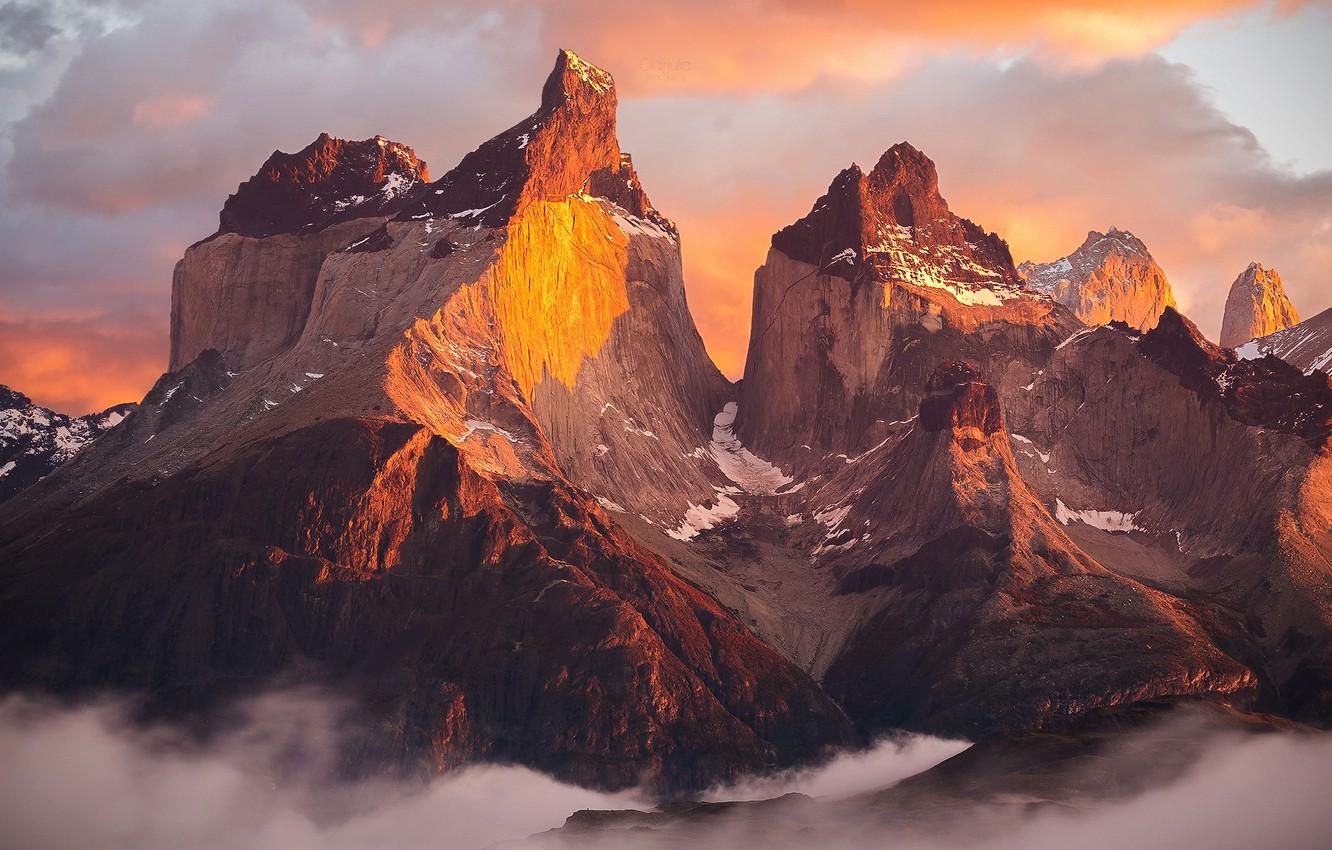 Wallpaper light, morning, shadows, Chile, South America, Patagonia