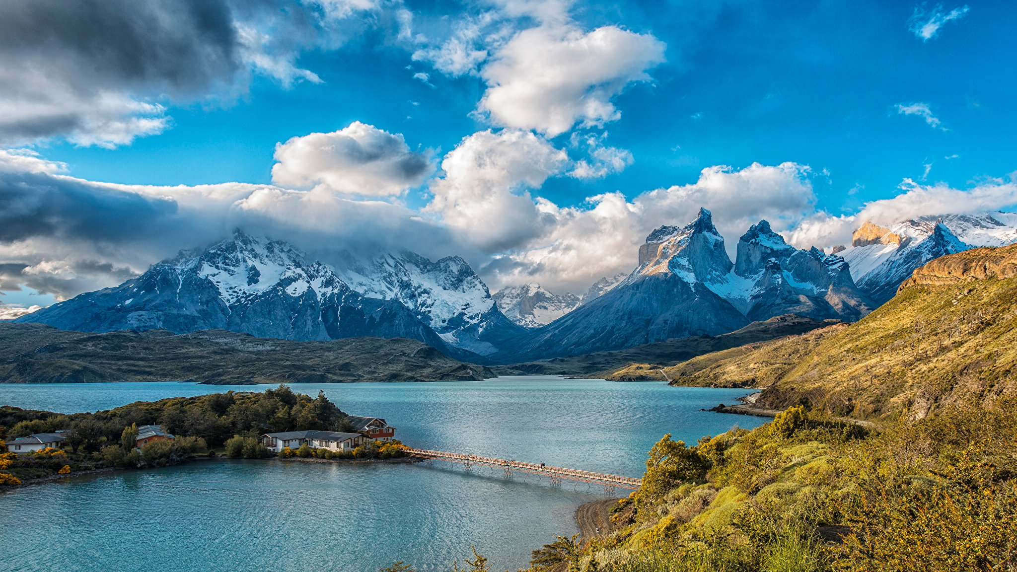 image Chile Lake Pehoe Torres del Paine National Park 2048x1152