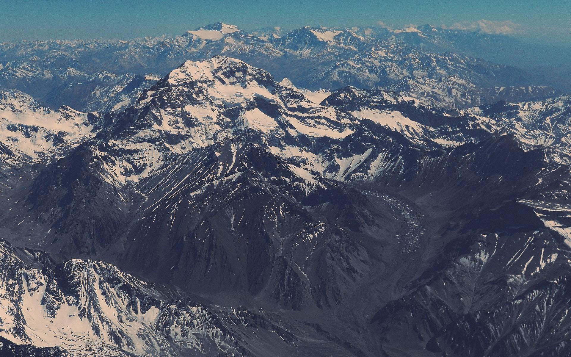 nature, #mountains, #snow, #aerial view, #Aconcagua, #Argentina