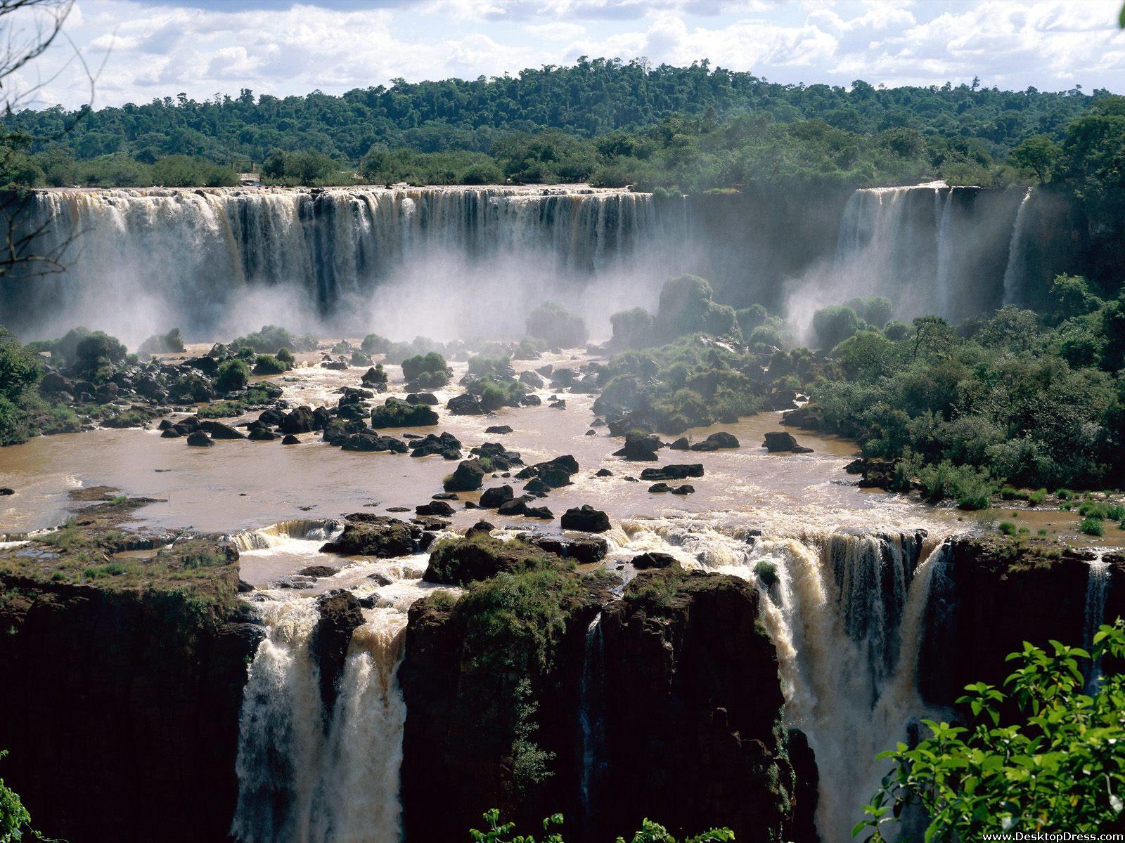 Desktop Wallpaper Natural Background Iguassu Falls, Brazil