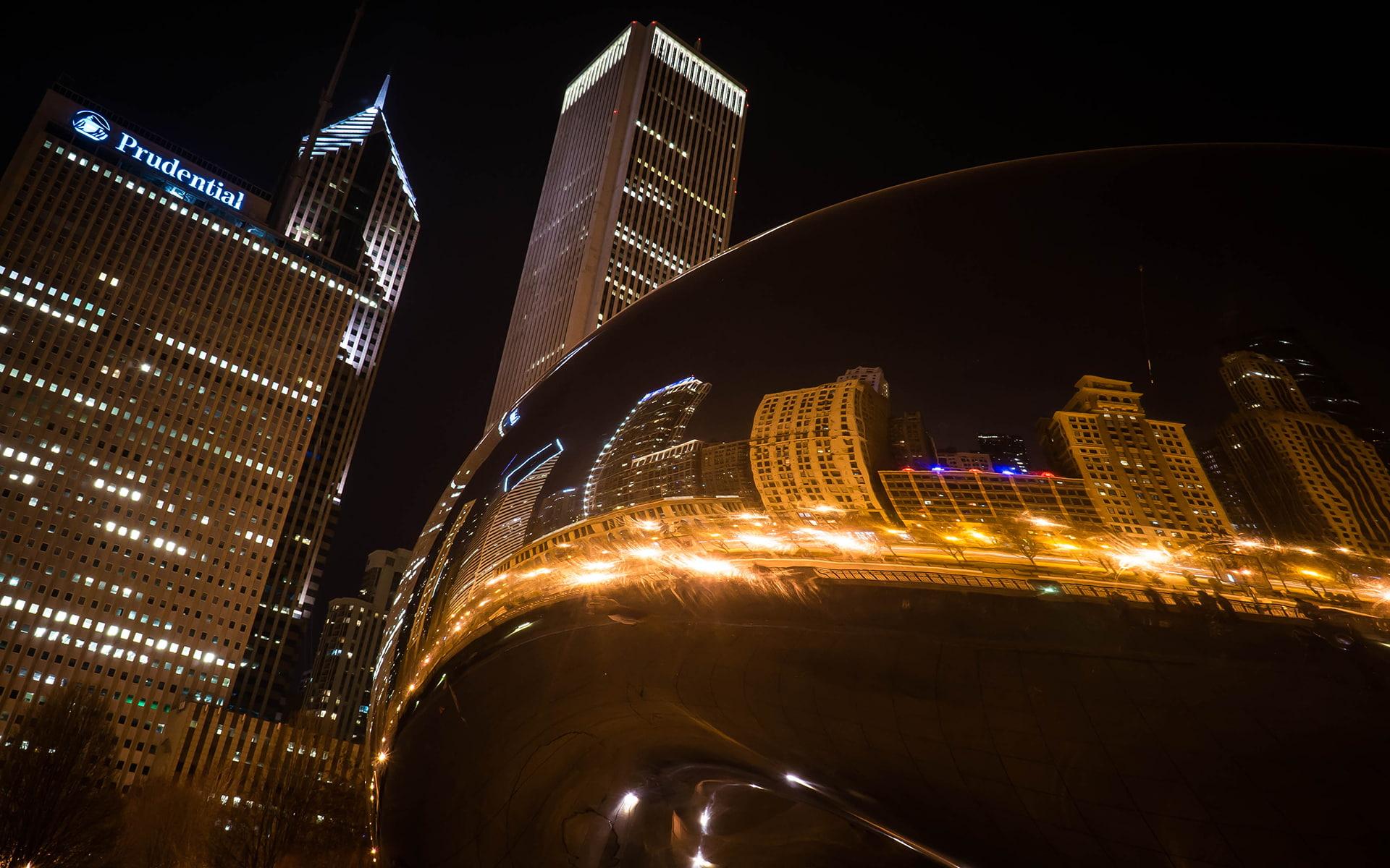 HD wallpaper: Chicago Millennium Park Fisheye, cloud gate chicago