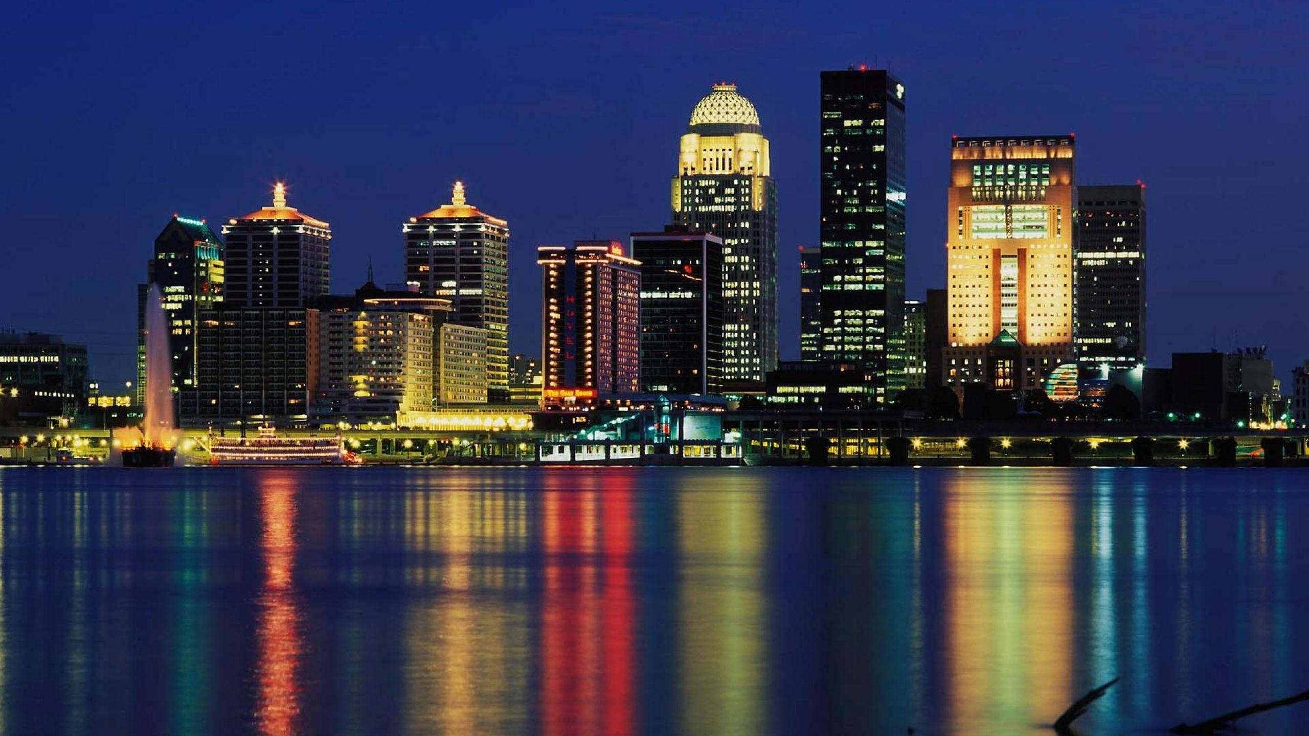 Download Wallpaper 2560x1440 Louisville, Skyline, Usa, Skyscraper