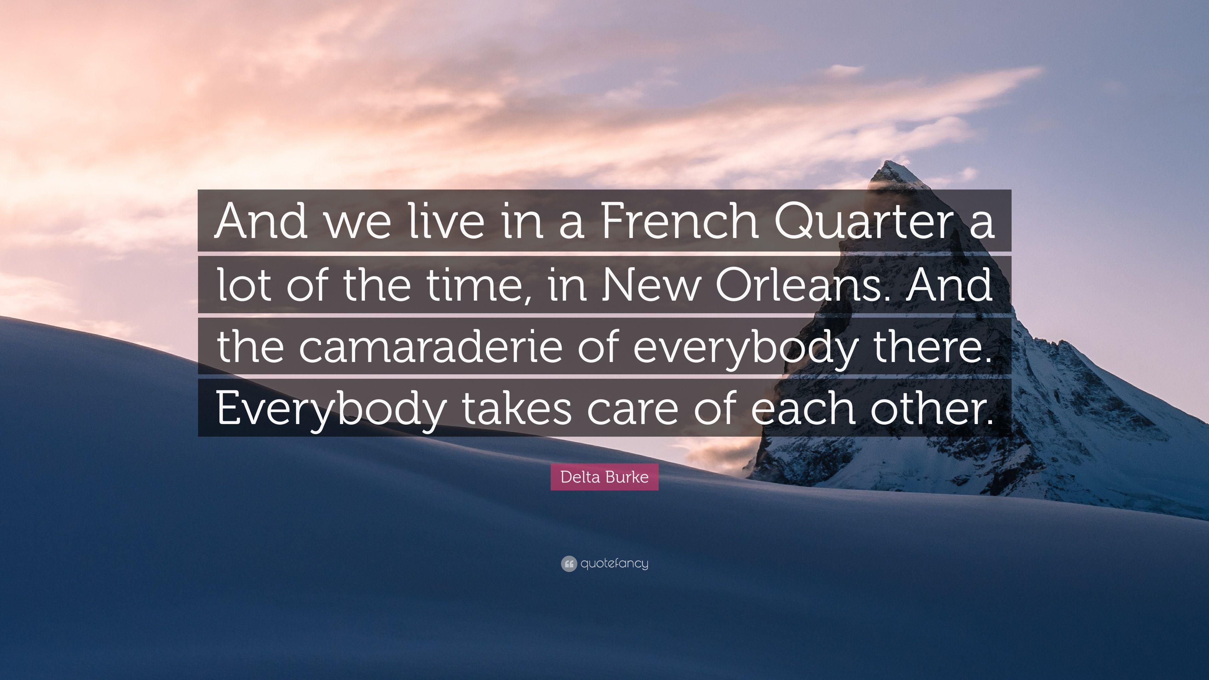 Delta Burke Quote: “And we live in a French Quarter a lot