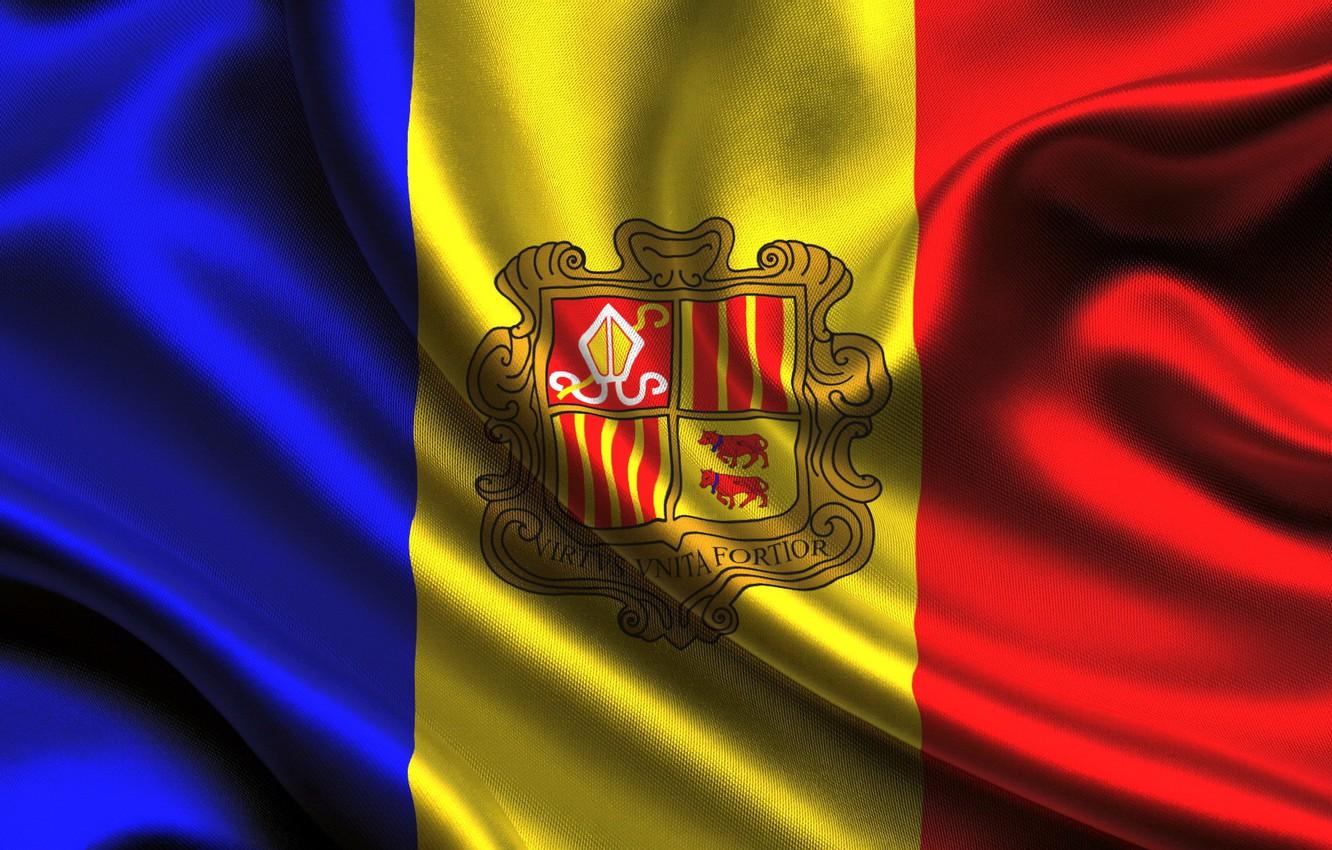 Wallpaper the flag of the Principality of Andorra, flag of Andorra