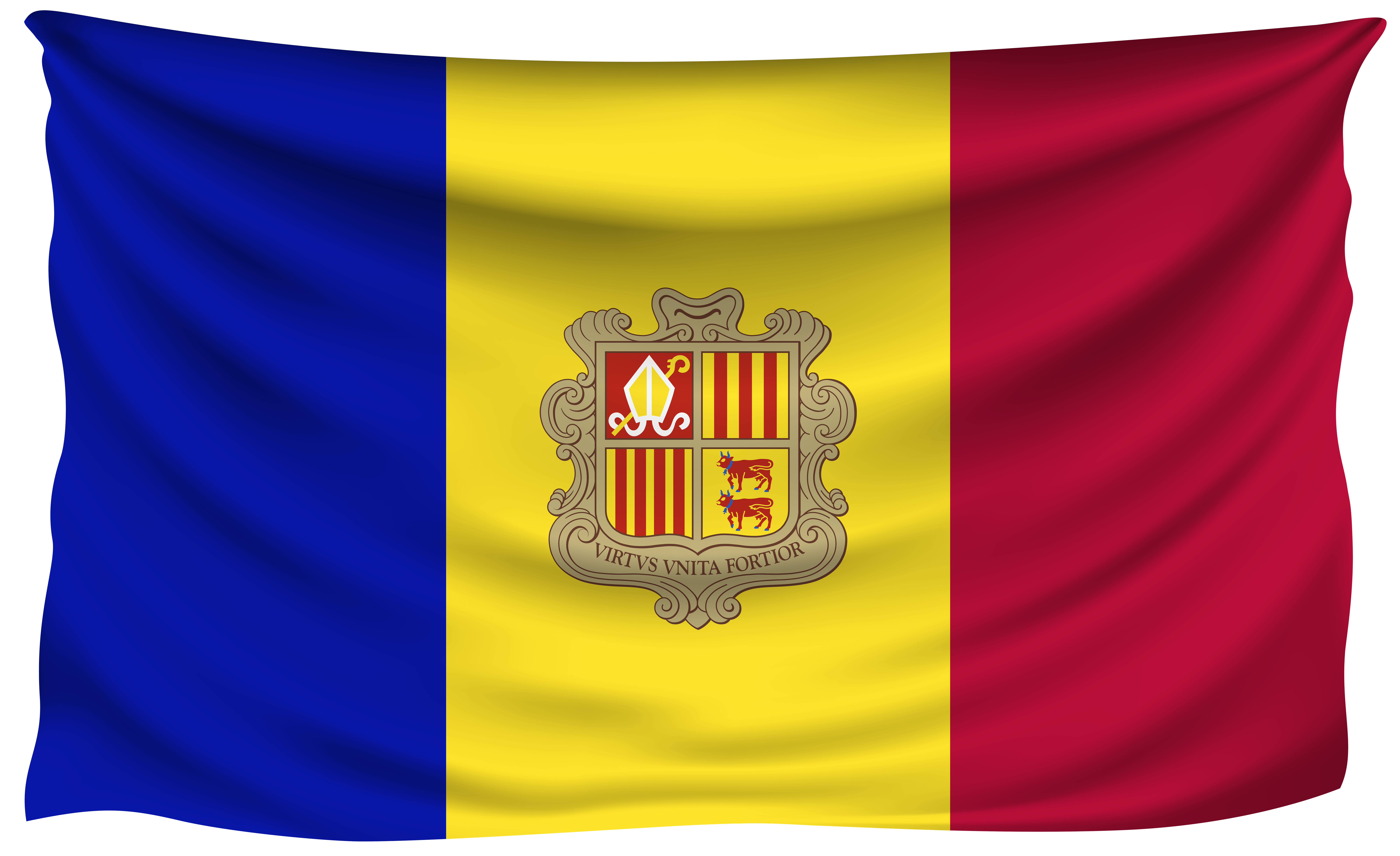 Andorra Wrinkled Flag Quality Image
