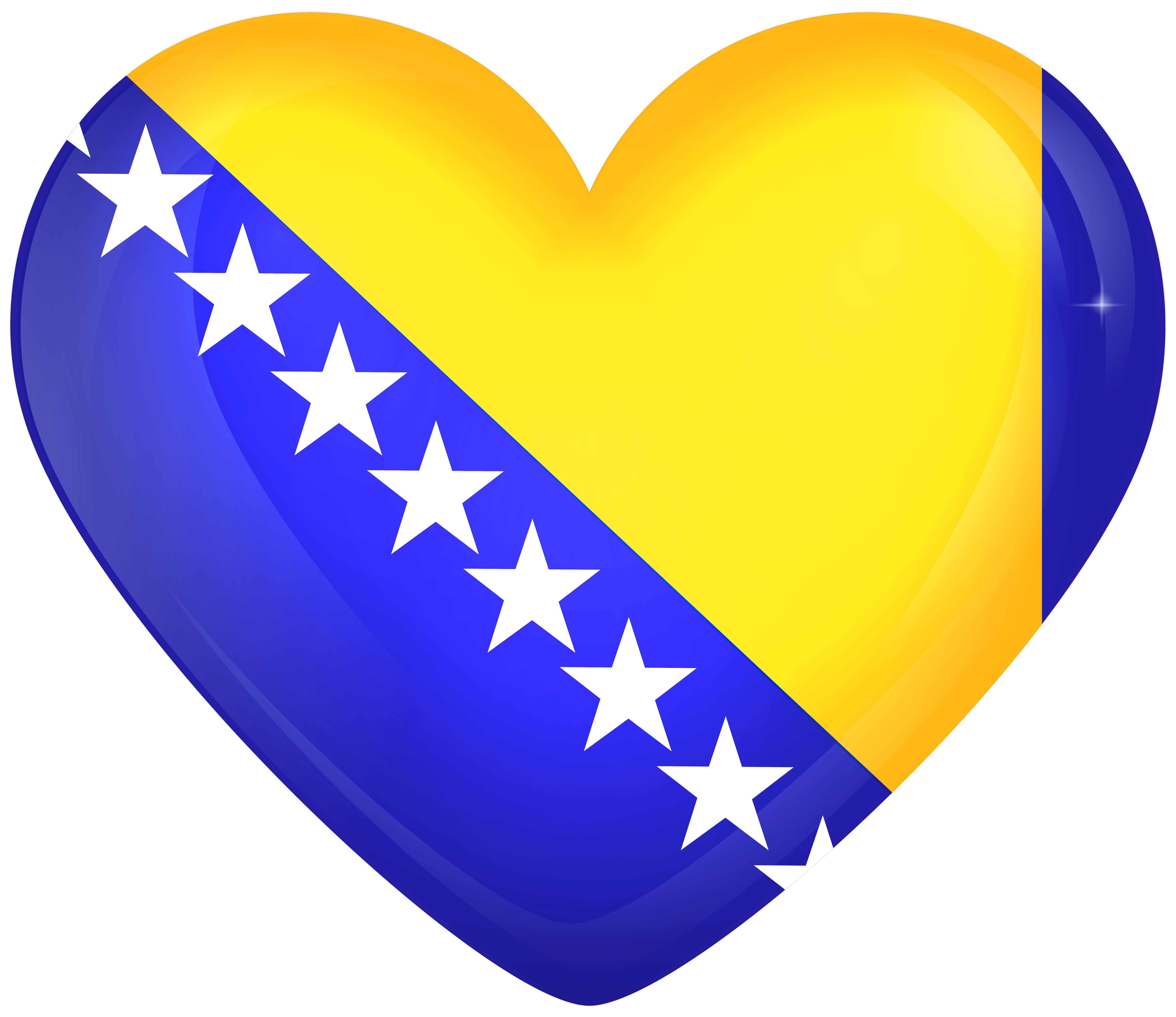 Bosnia and Herzegovina Large Heart Flag