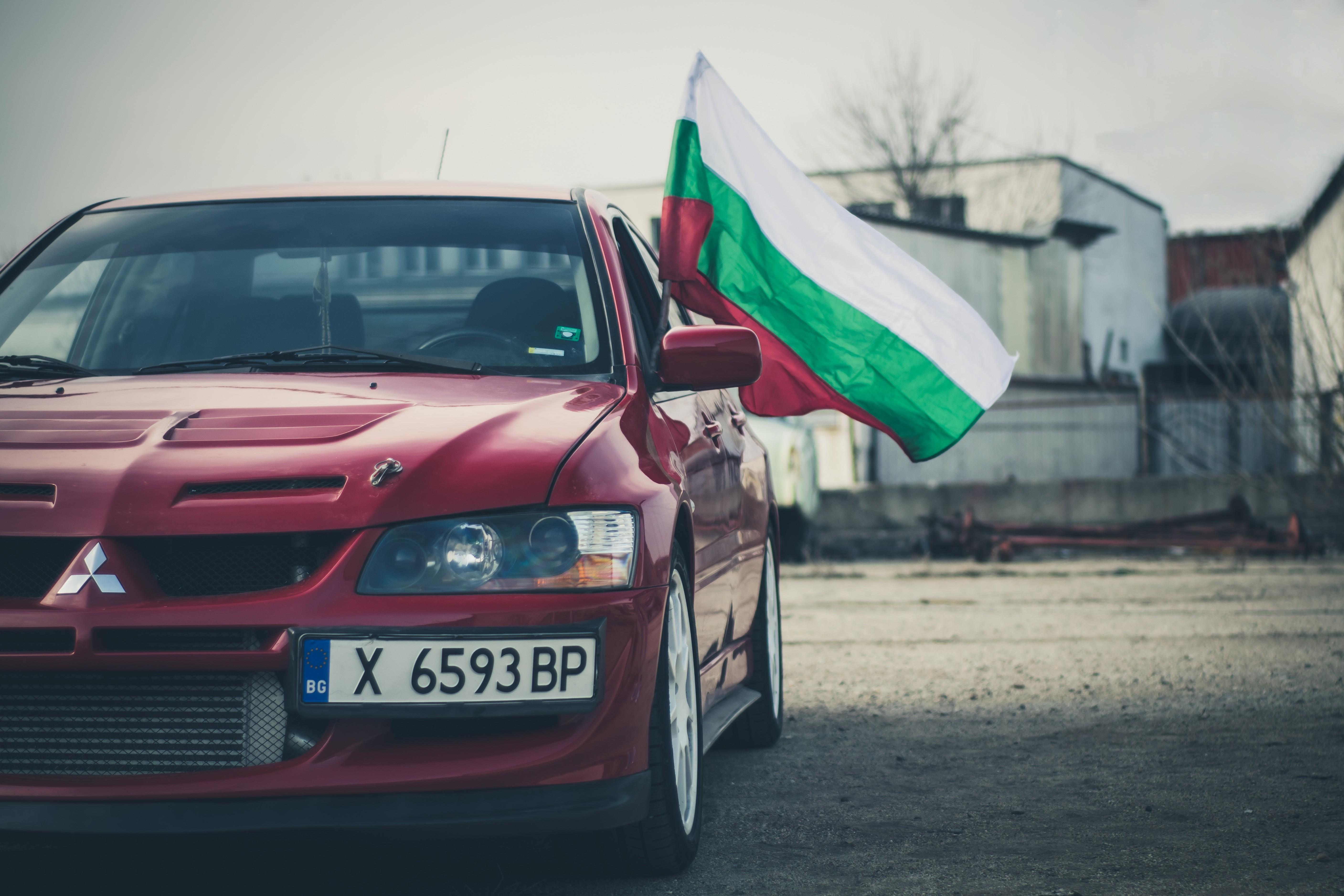 car, #Mitsubishi Lancer EVO, #Bulgaria, #flag. Wallpaper No. 399459